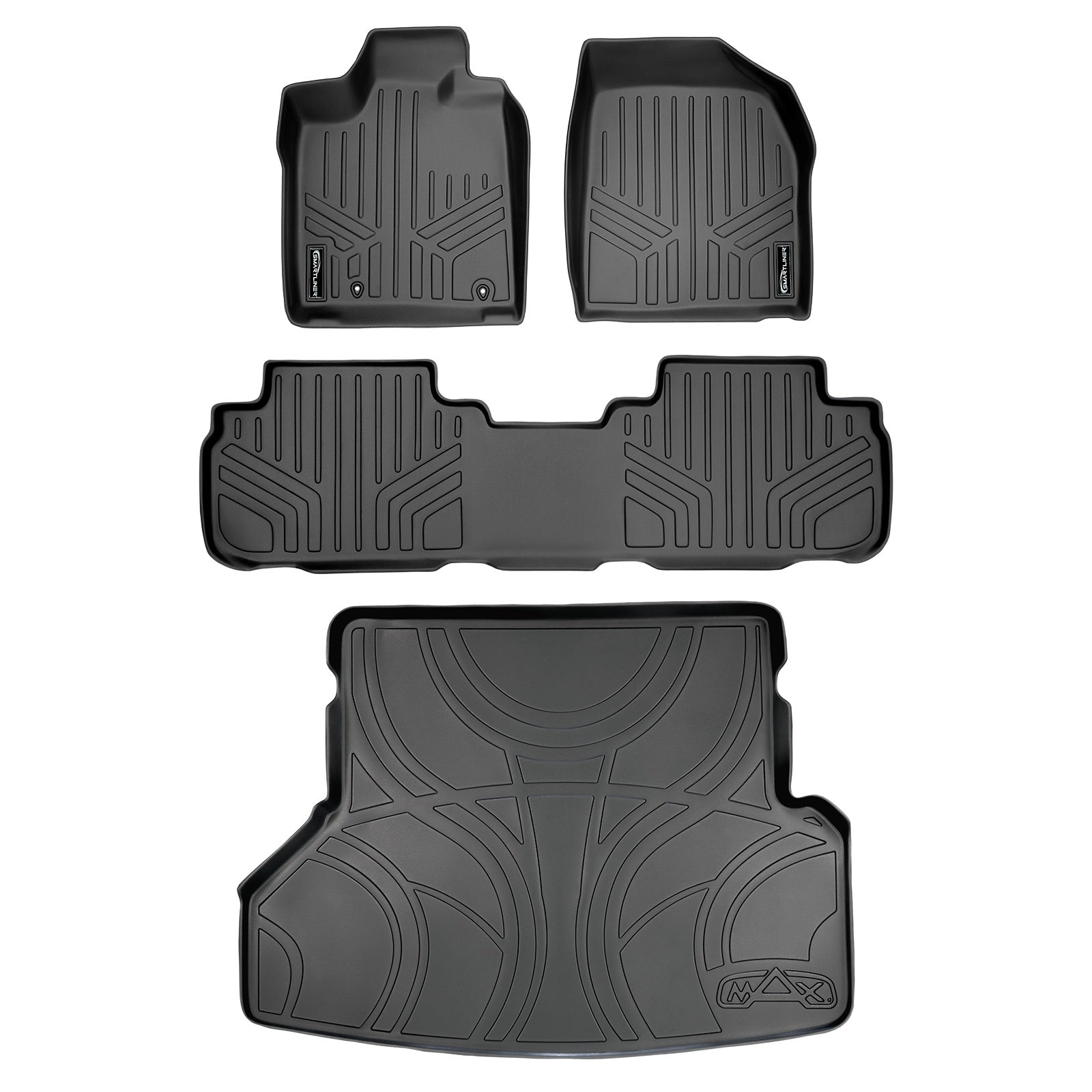 SMARTLINER 2008 - 2013 Toyota Highlander All Configurations Custom Fit Floor Liners - 1st, 2nd & 3rd Rows - 3rd Seat Down