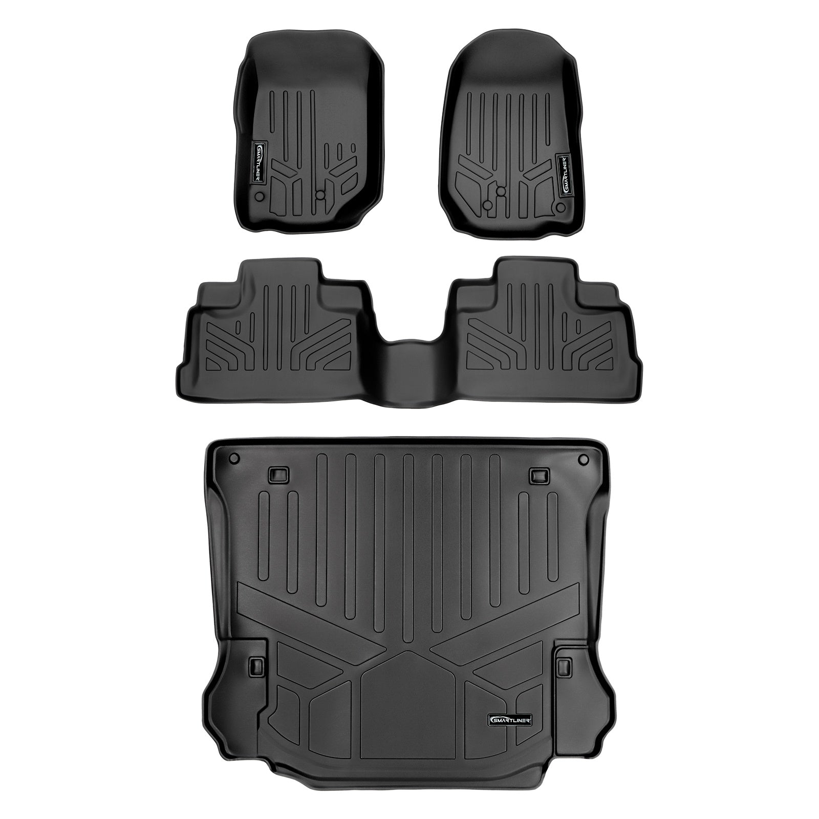 SMARTLINER 2011 - 2013 Jeep Wrangler 4 Door and Unlimited Custom Fit Floor Liners - 1st, 2nd & 3rd Rows