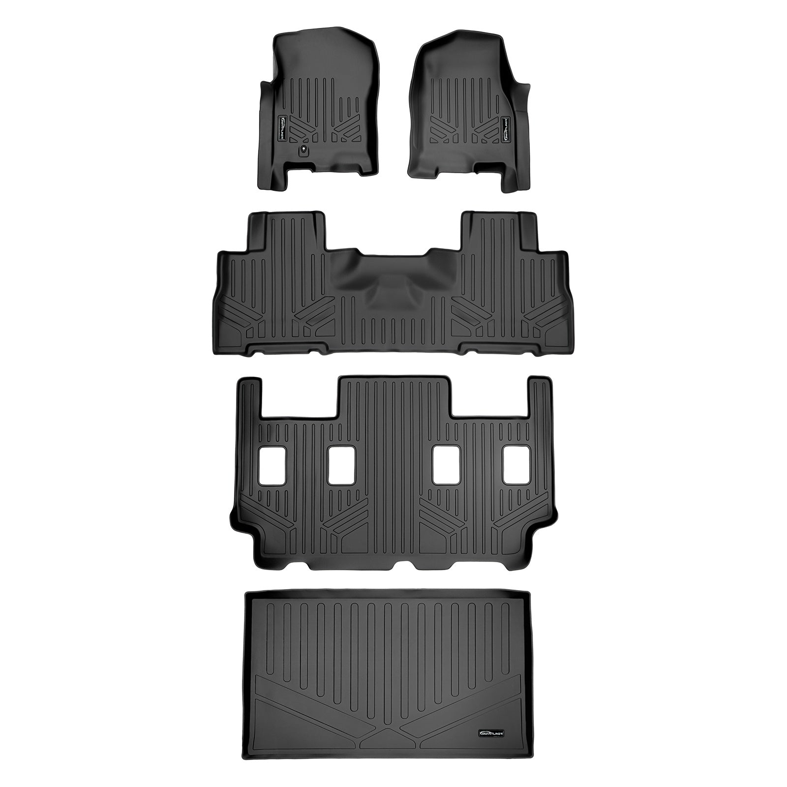 SMARTLINER 2007 - 2010 Lincoln Navigator L 7 Passenger Custom Fit Floor Liners - 1st, 2nd, 3rd & 4th Rows