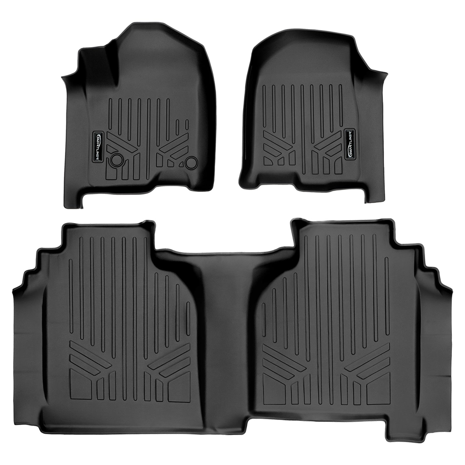 SMARTLINER 2020 - 2025 Chevrolet Silverado 3500 HD Double Cab Custom Fit Floor Liners - 1st & 2nd Rows - Carpet Only - No Storage