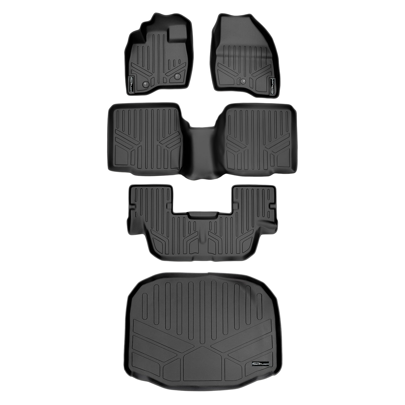 SMARTLINER 2017 - 2019 Ford Explorer 8 Passenger Custom Fit Floor Liners - 1st, 2nd, 3rd & 4th Rows