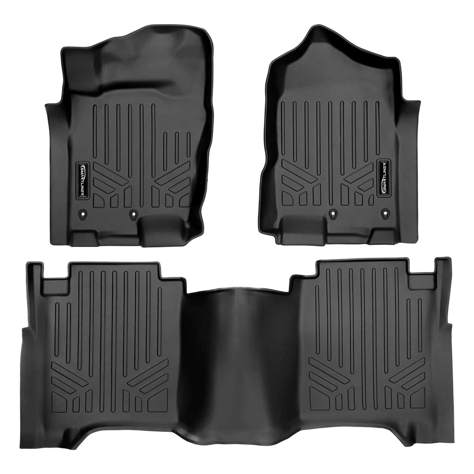 SMARTLINER 2017 - 2024 Nissan Titan King Cab Custom Fit Floor Liners - 1st & 2nd Rows - No Hump