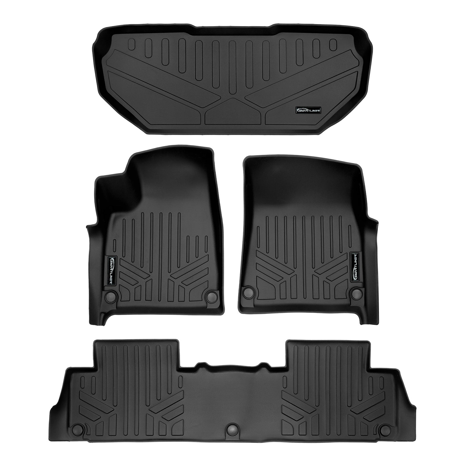 SMARTLINER 2022 - 2024 Rivian R1S 7 Passenger and SUV Custom Fit Floor Liners - 1st, 2nd & 3rd Rows