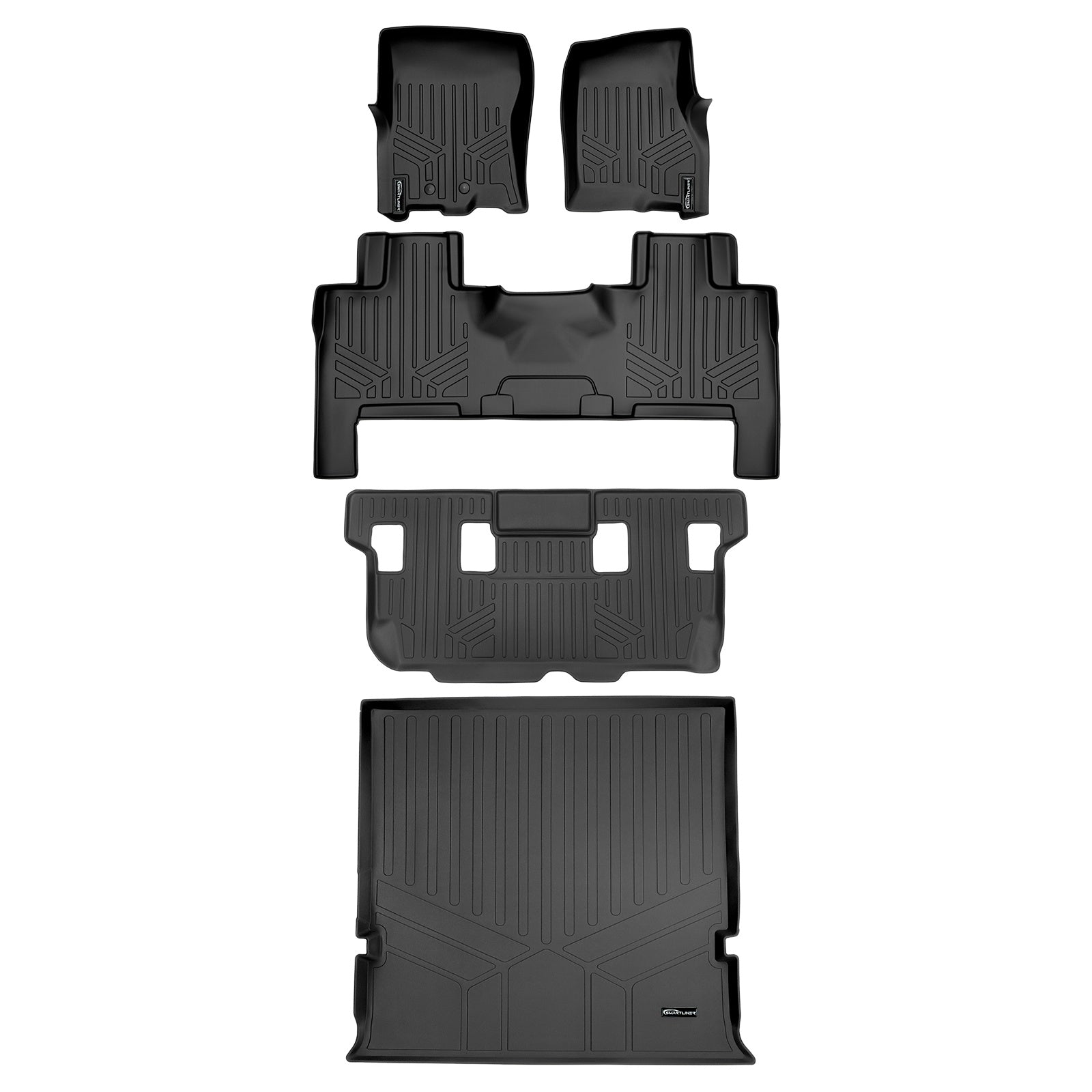 SMARTLINER 2011 - 2017 Lincoln Navigator 7 Passenger and 8 Passenger Custom Fit Floor Liners - 1st, 2nd, 3rd & 4th Rows - 3rd Seat Down