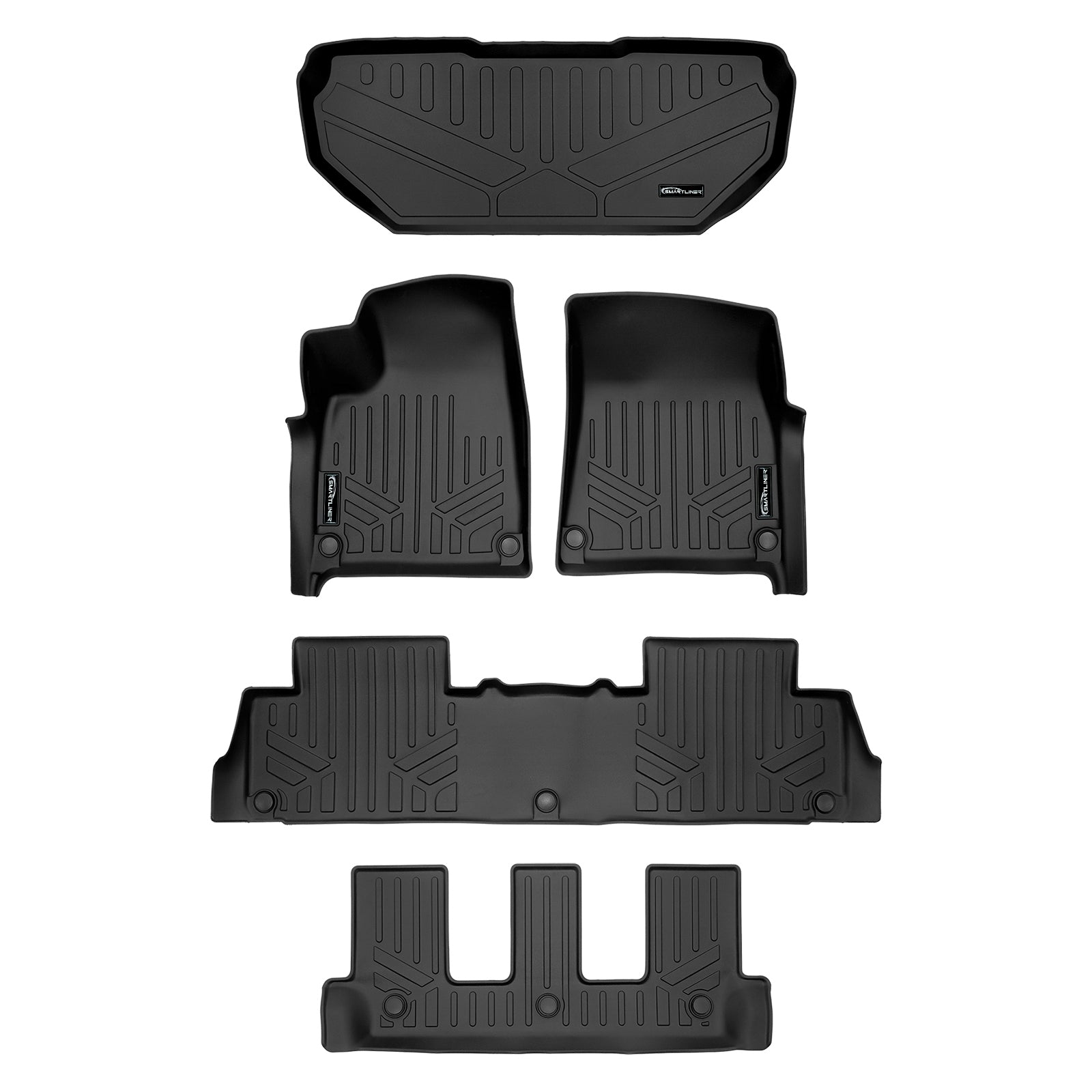 SMARTLINER 2022 - 2024 Rivian R1S 7 Passenger and SUV Custom Fit Floor Liners - 1st, 2nd, 3rd & 4th Rows