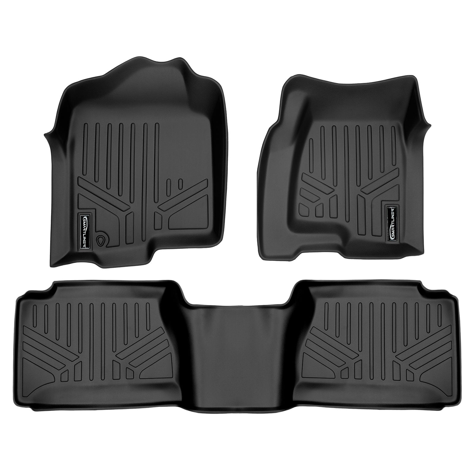 SMARTLINER 1999 - 2007 Chevrolet Silverado Double Cab Custom Fit Floor Liners - 1st & 2nd Rows