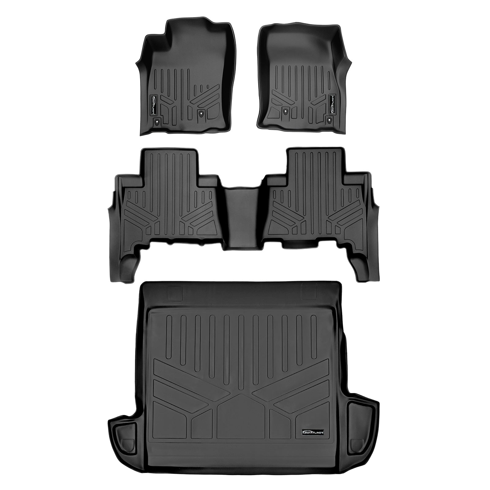 SMARTLINER 2010 - 2012 Toyota 4Runner 5 Passenger Custom Fit Floor Liners - 1st, 2nd & 3rd Rows - 3rd Seat Down