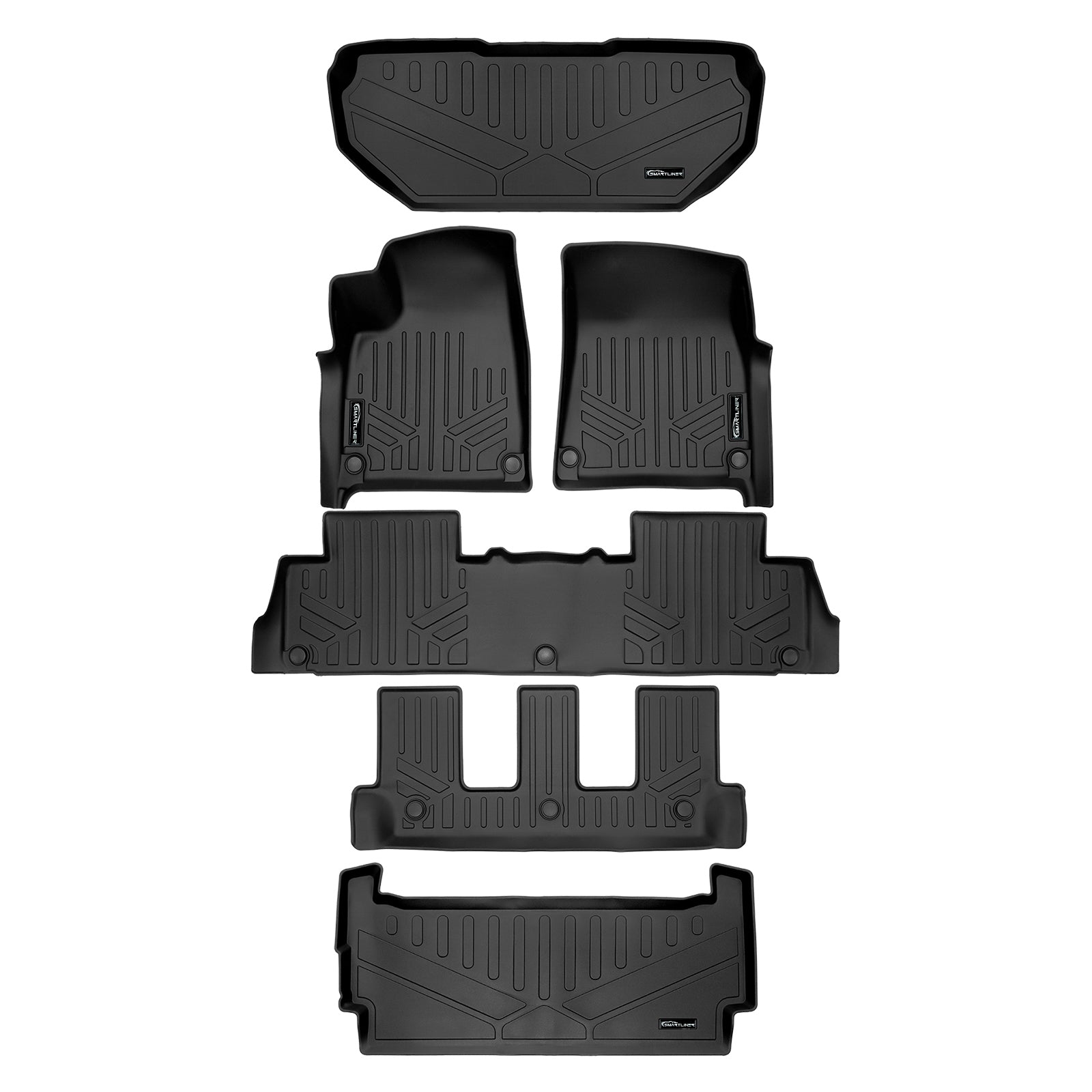 SMARTLINER 2022 - 2024 Rivian R1S 7 Passenger and SUV Custom Fit Floor Liners - 1st, 2nd, 3rd, 4th & 5th Rows