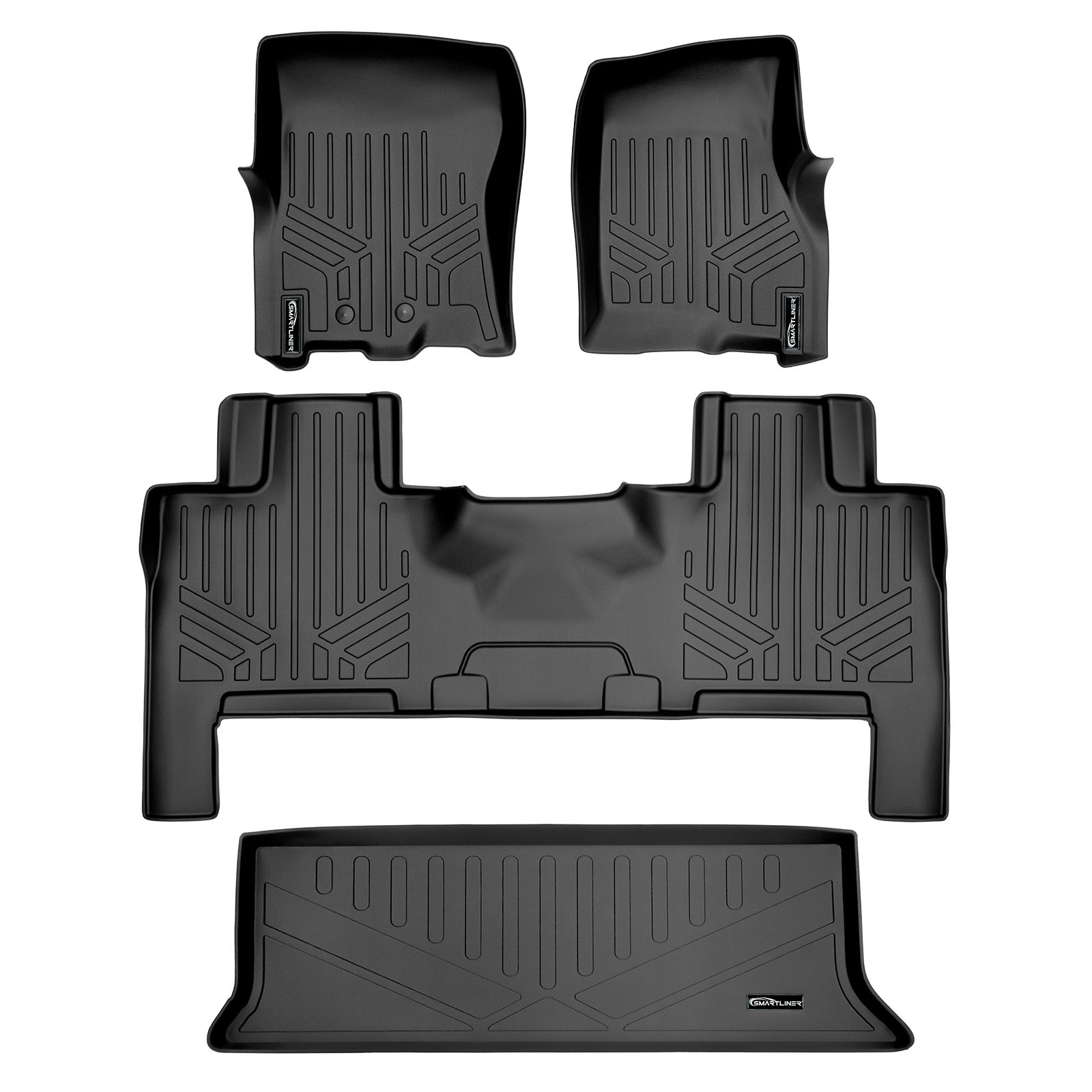 SMARTLINER 2011 - 2017 Lincoln Navigator 7 Passenger and 8 Passenger Custom Fit Floor Liners - 1st, 2nd & 3rd Rows - 3rd Seat Up