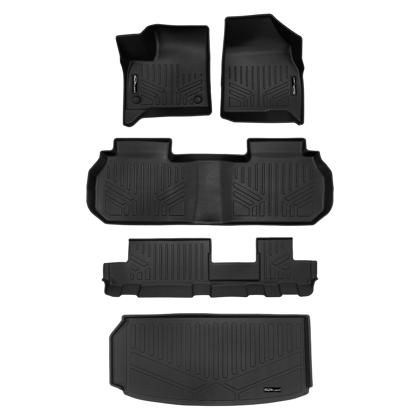 SMARTLINER 2024 - 2025 Chevrolet Traverse 8 Passenger Custom Fit Floor Liners - 1st, 2nd, 3rd & 4th Rows