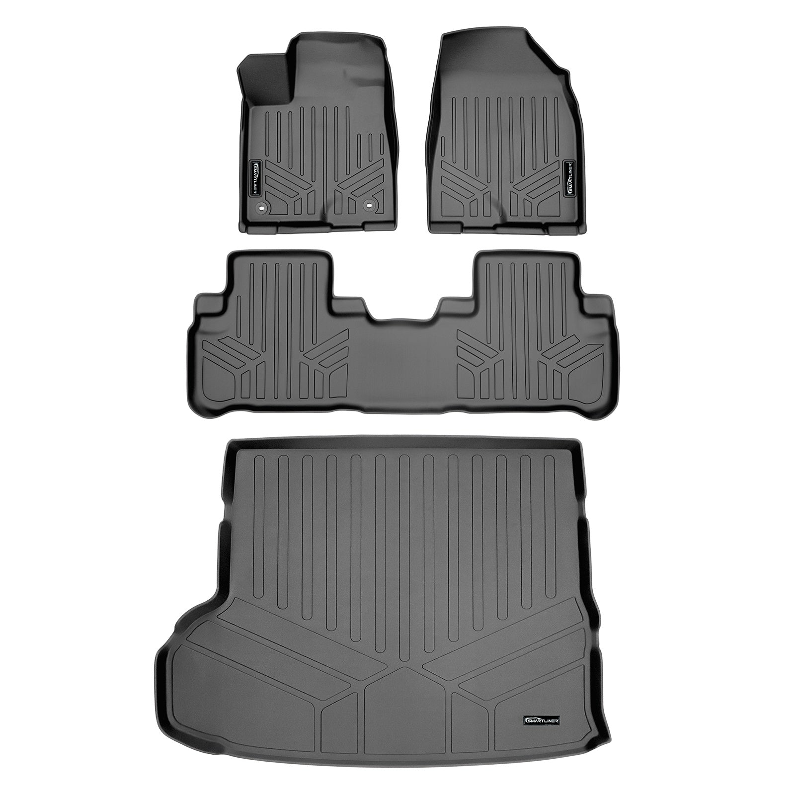 SMARTLINER 2014 - 2019 Toyota Highlander All Configurations Custom Fit Floor Liners - 1st, 2nd & 3rd Rows - Bench