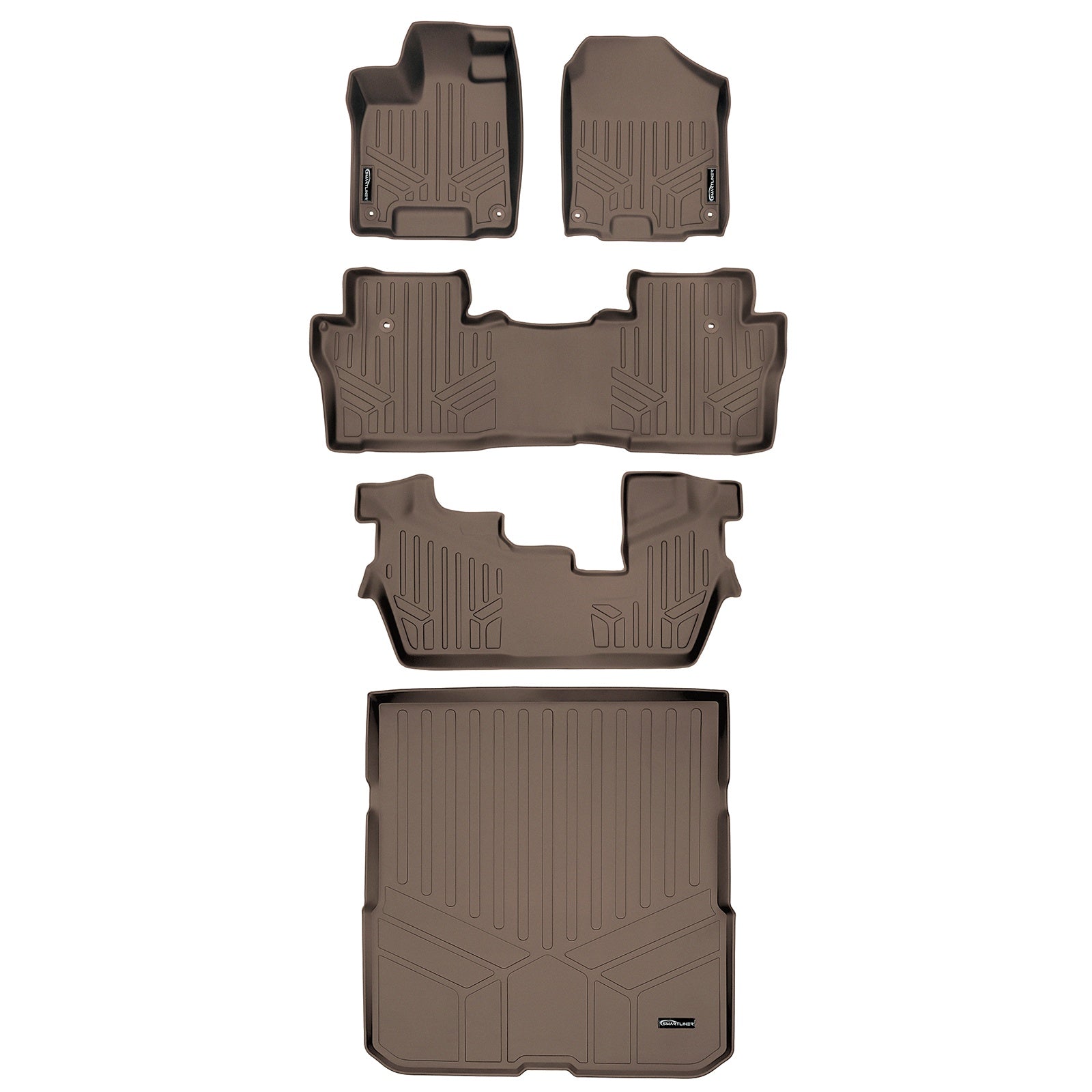 SMARTLINER 2016 - 2022 Honda Pilot All Configurations Custom Fit Floor Liners - 1st, 2nd, 3rd & 4th Rows