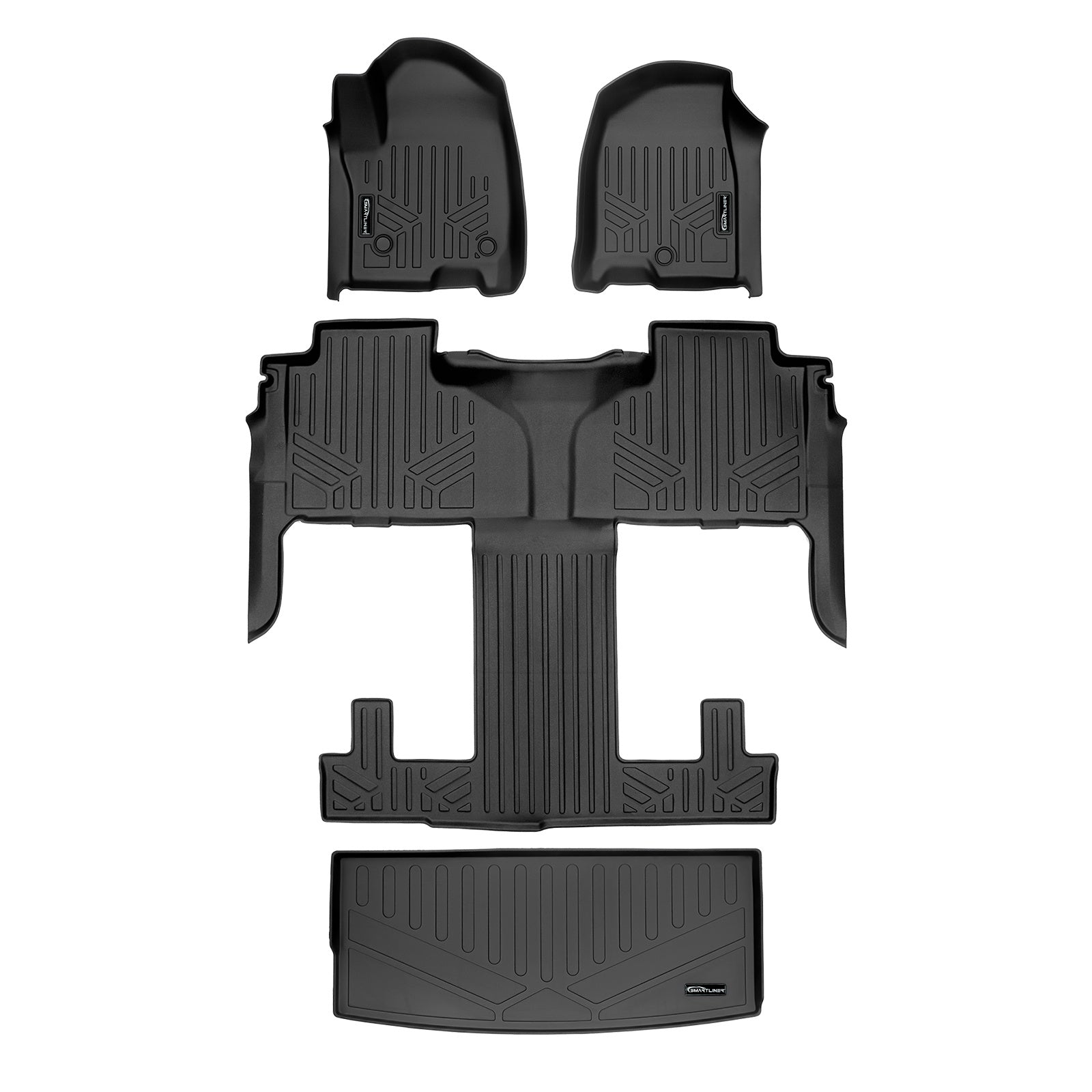 SMARTLINER 2021 - 2025 GMC Yukon 7 Passenger Custom Fit Floor Liners - 1st, 2nd, 3rd & 4th Rows
