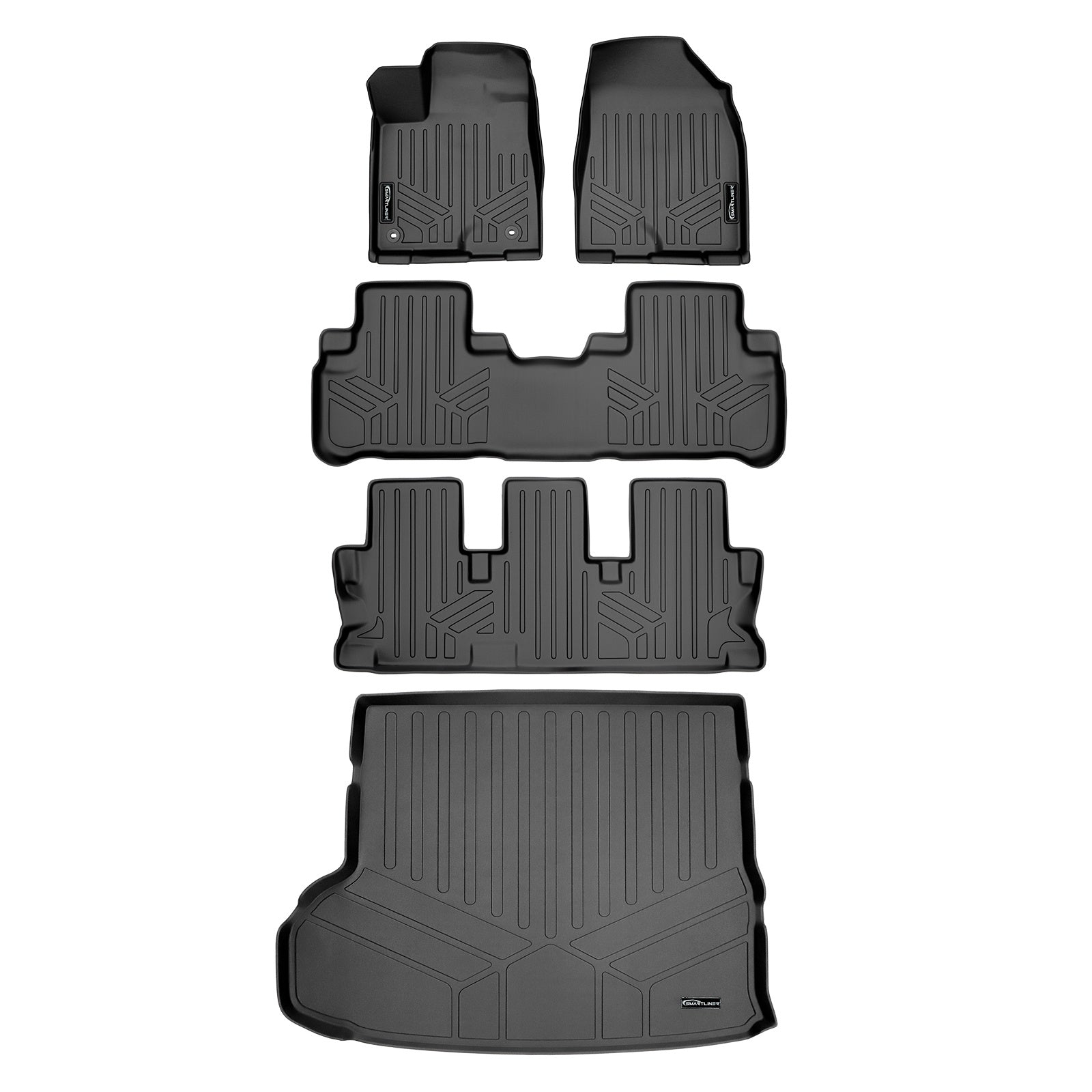 SMARTLINER 2014 - 2019 Toyota Highlander All Configurations Custom Fit Floor Liners - 1st, 2nd, 3rd & 4th Rows - Bench