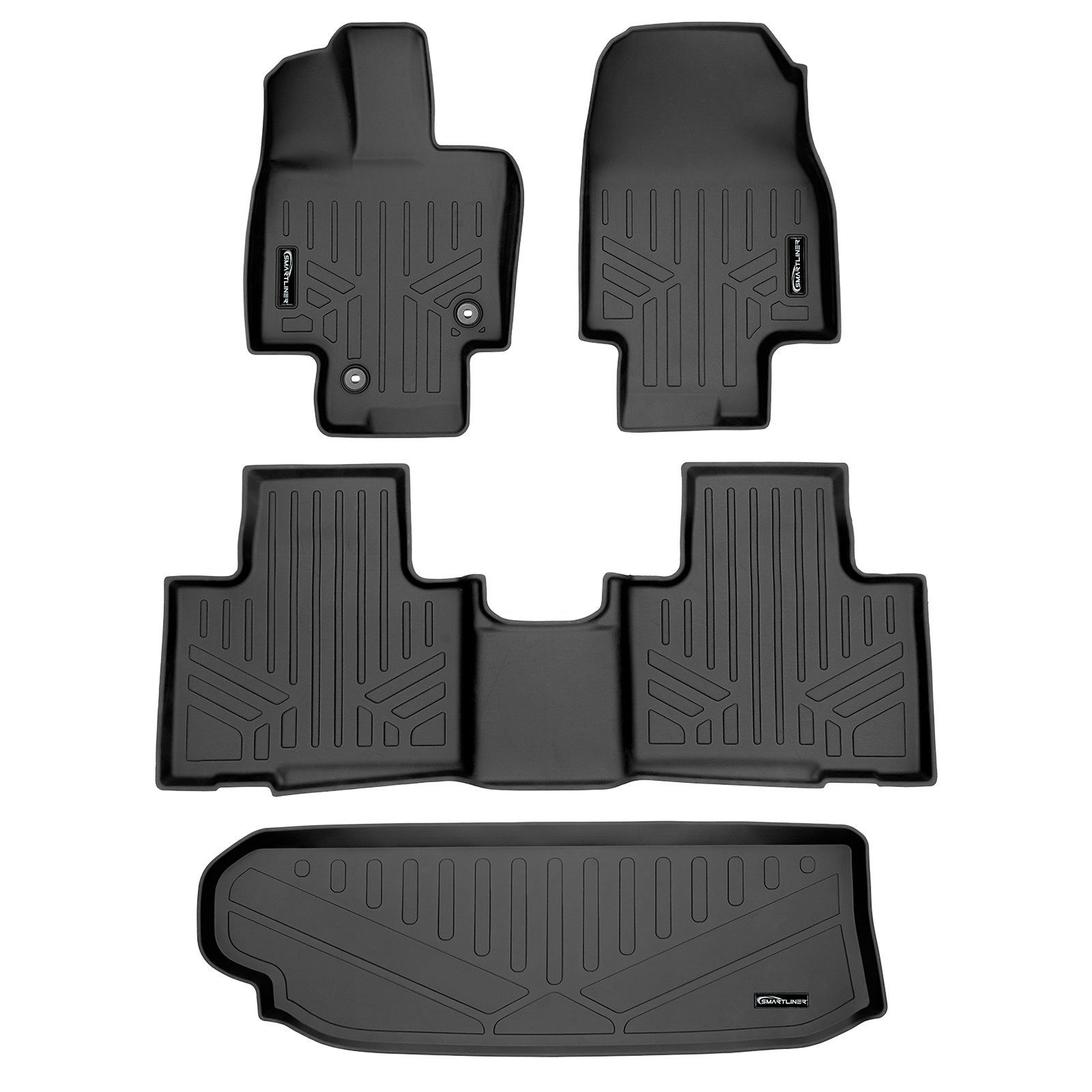 SMARTLINER 2020 - 2025 Toyota Highlander All Configurations Custom Fit Floor Liners - 1st, 2nd & 3rd Rows - 3rd Seat Up - No Sub