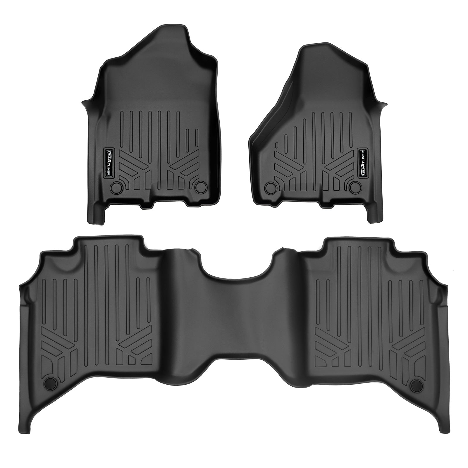 SMARTLINER 2019 - 2025 Ram 3500 Crew Cab Custom Fit Floor Liners - 1st & 2nd Rows - No Hump
