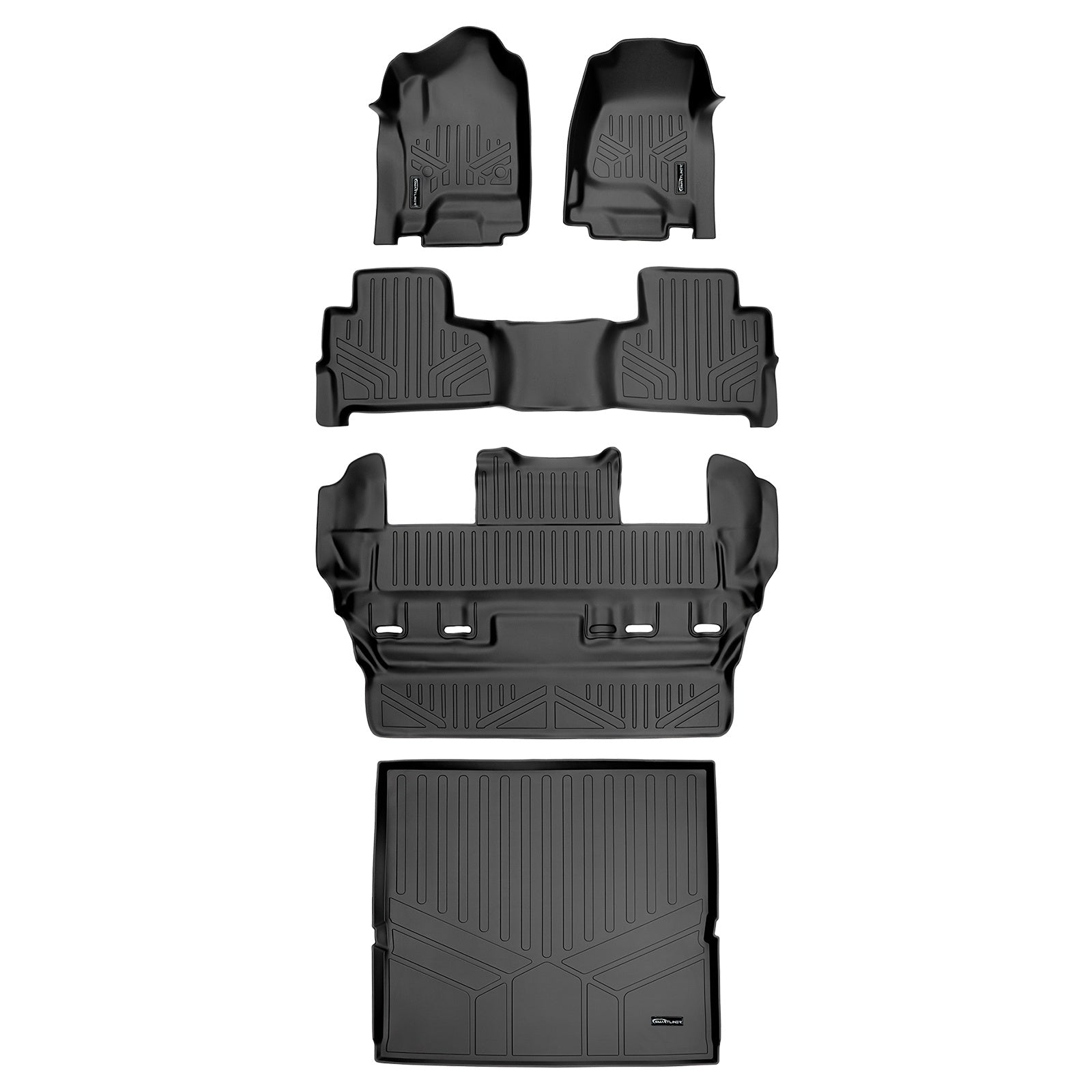 SMARTLINER 2015 - 2020 Chevrolet Tahoe 7 Passenger Custom Fit Floor Liners - 1st, 2nd, 3rd & 4th Rows - Standard Bucket