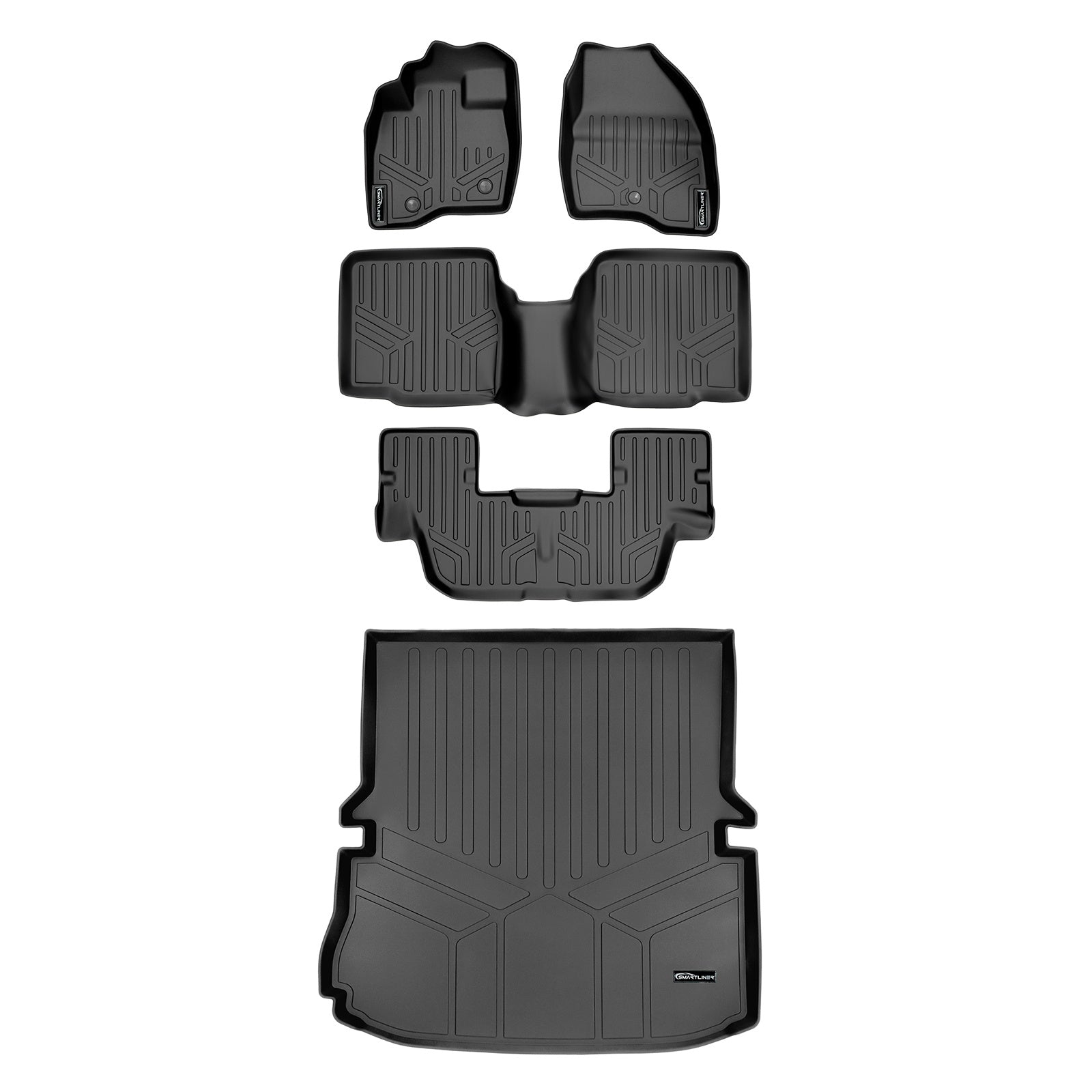 SMARTLINER 2011 - 2014 Ford Explorer 8 Passenger Custom Fit Floor Liners - 1st, 2nd, 3rd & 4th Rows