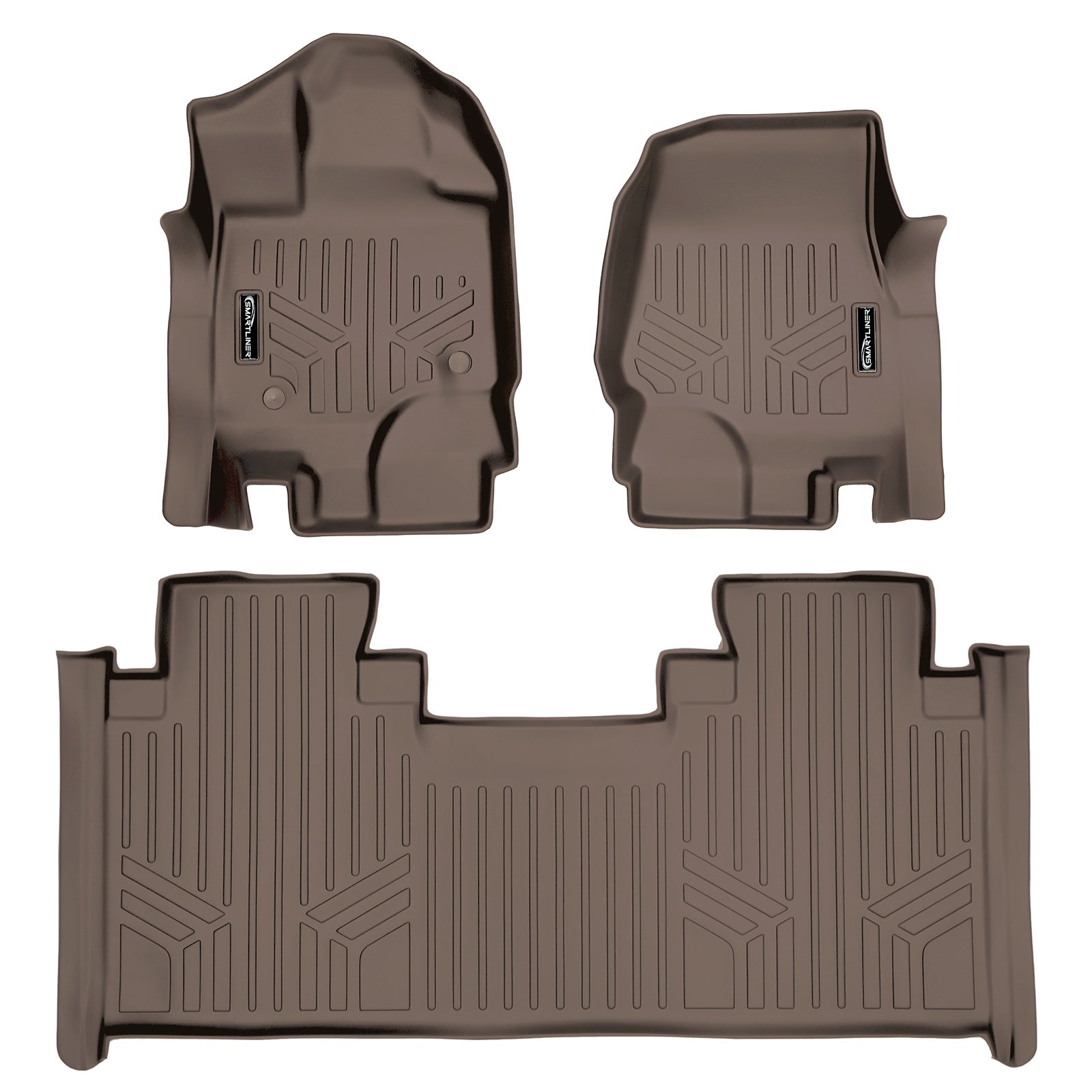 SMARTLINER 2015 - 2025 Ford F-150 Super Cab Custom Fit Floor Liners - 1st & 2nd Rows - Bench