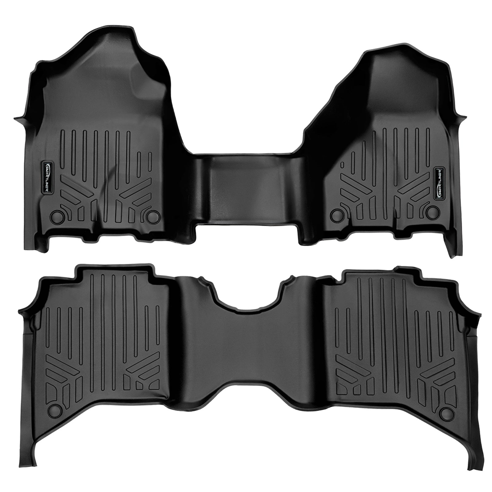 SMARTLINER 2019 - 2025 Ram 3500 Crew Cab Custom Fit Floor Liners - 1st & 2nd Rows - Over Hump