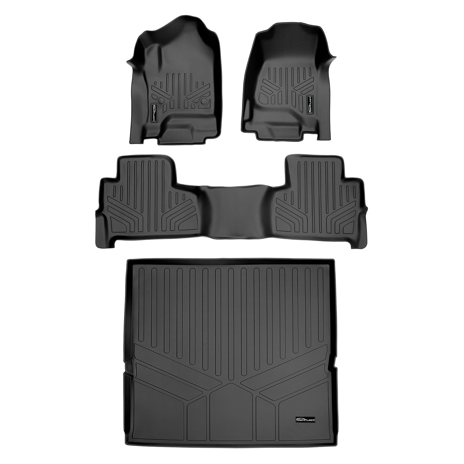 SMARTLINER 2015 - 2020 Chevrolet Tahoe 7 Passenger Custom Fit Floor Liners - 1st, 2nd & 3rd Rows - Standard Bucket