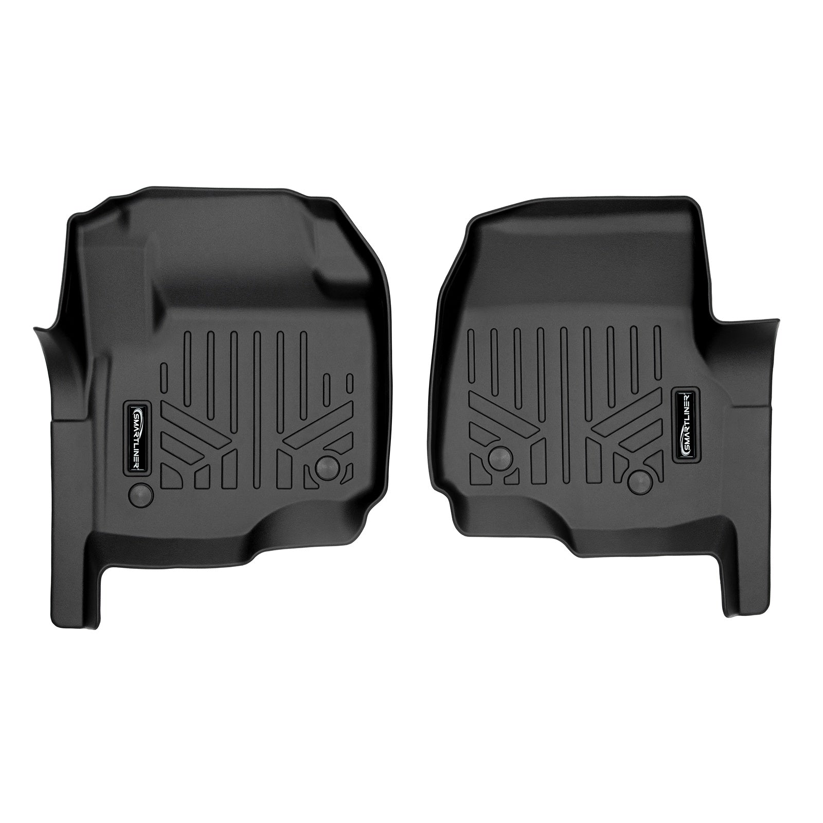 SMARTLINER 2017 - 2025 Ford F-450 Super Crew Custom Fit Floor Liners - 1st & 2nd Rows - Vinyl Only - W/ Storage