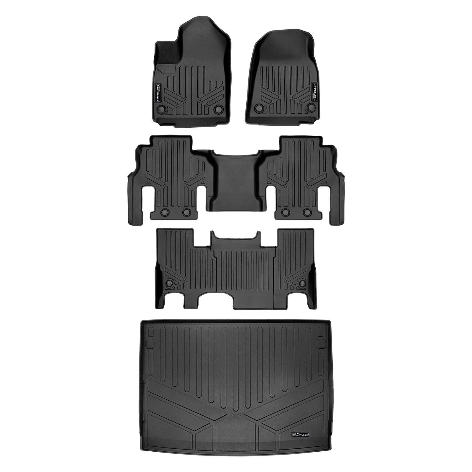 SMARTLINER 2023 - 2025 Jeep Grand Wagoneer L 7 Passenger Custom Fit Floor Liners - 1st, 2nd, 3rd & 4th Rows