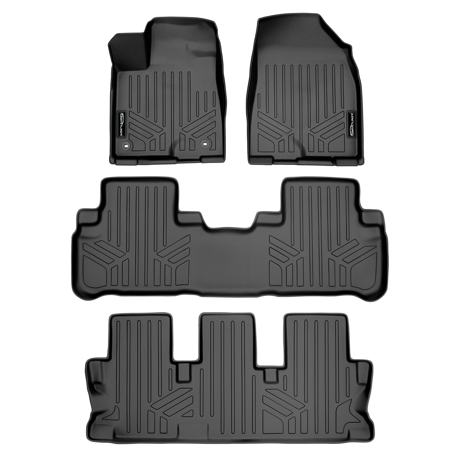 SMARTLINER 2014 - 2019 Toyota Highlander All Configurations Custom Fit Floor Liners - 1st, 2nd & 3rd Rows - Bench
