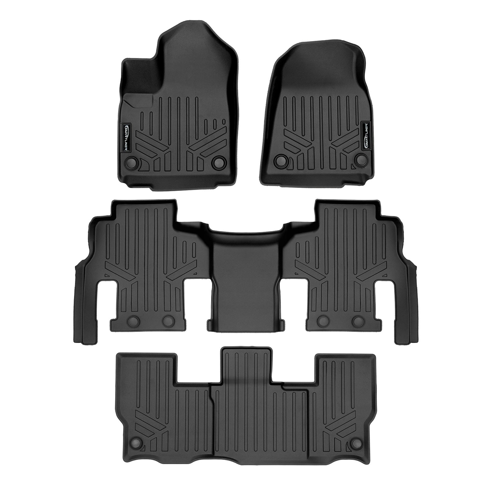 SMARTLINER 2022 - 2025 Jeep Wagoneer 8 Passenger Custom Fit Floor Liners - 1st, 2nd & 3rd Rows