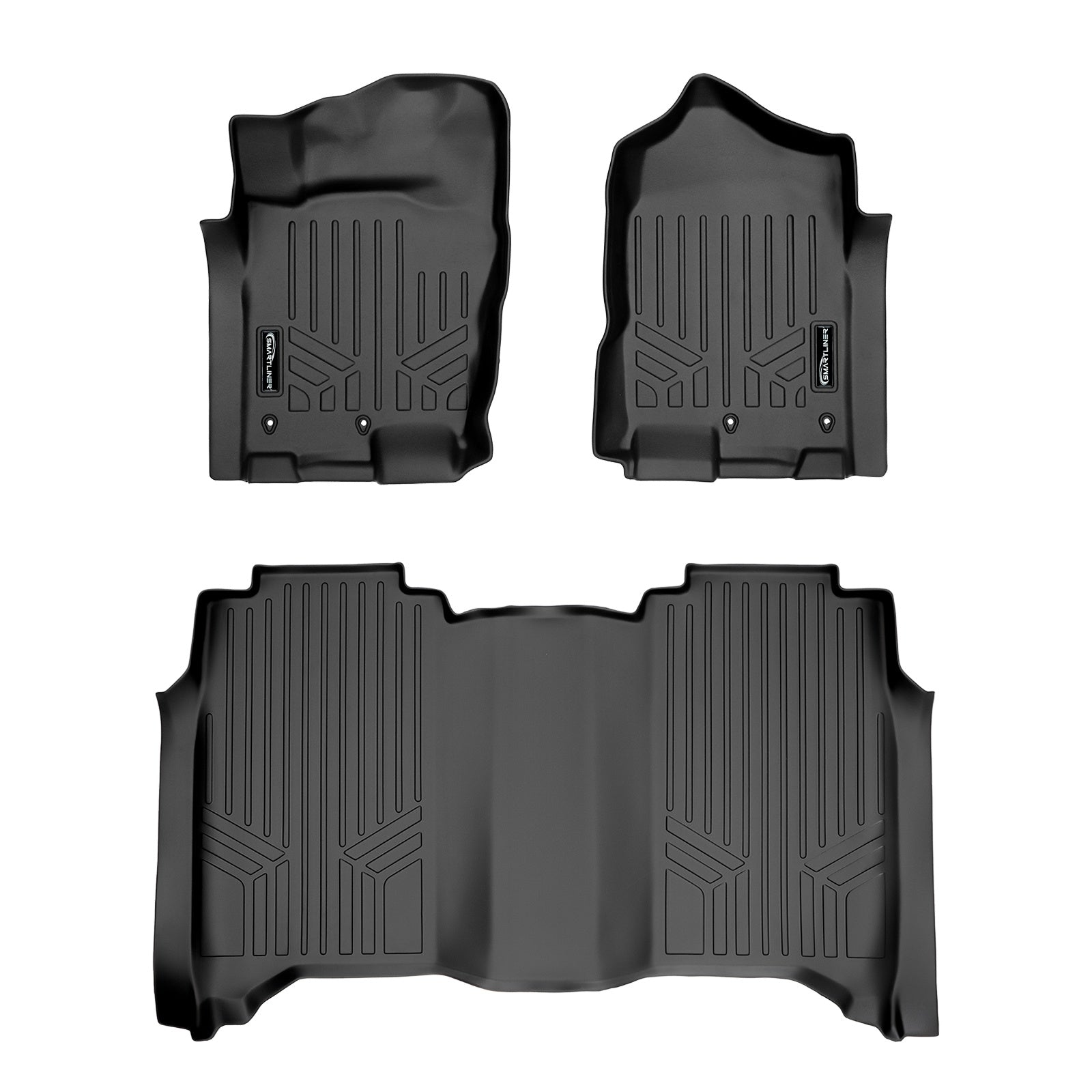 SMARTLINER 2017 - 2024 Nissan Titan Crew Cab Custom Fit Floor Liners - 1st & 2nd Rows - No Hump - No Storage