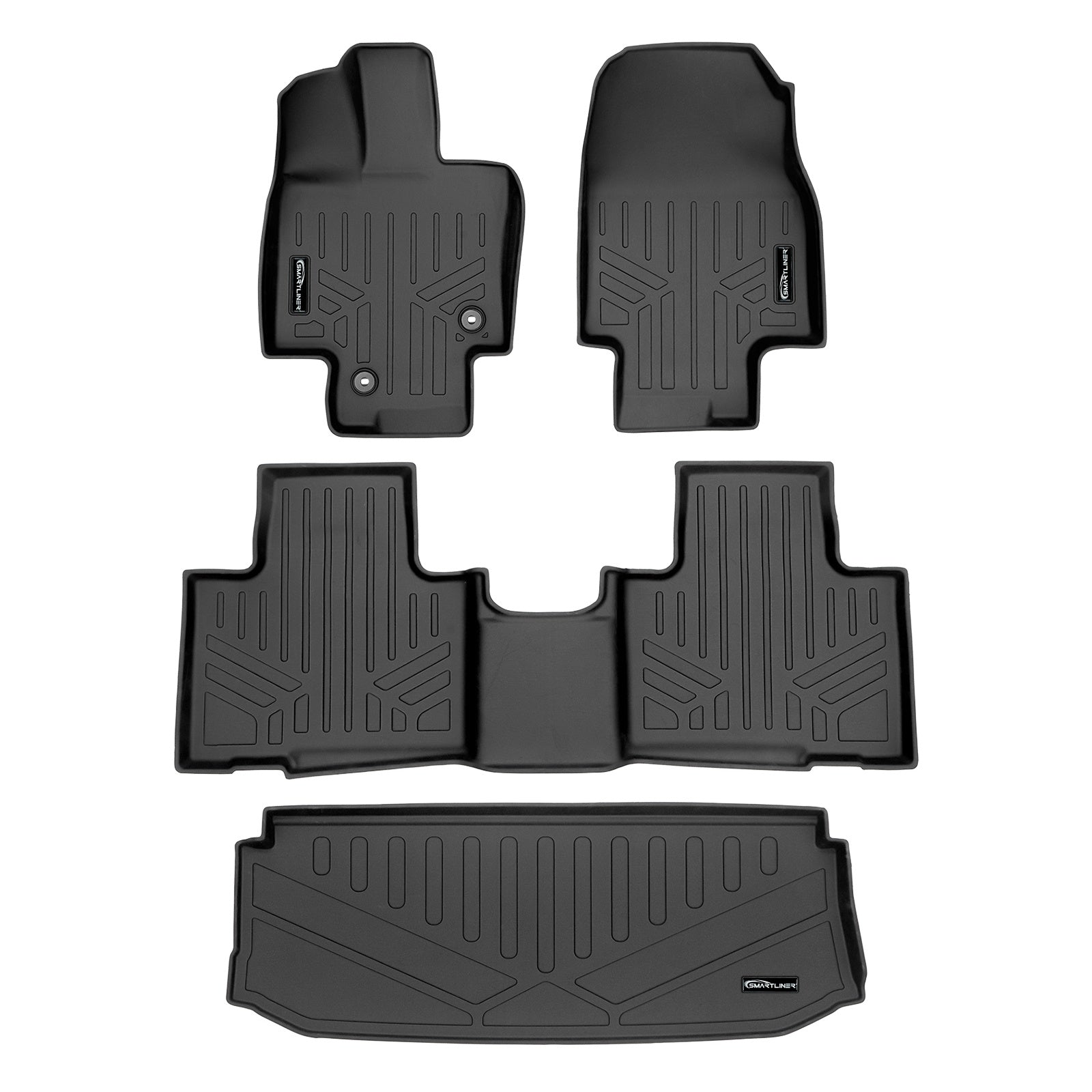 SMARTLINER 2020 - 2025 Toyota Highlander All Configurations Custom Fit Floor Liners - 1st, 2nd & 3rd Rows - 3rd Seat Up - W/ Sub
