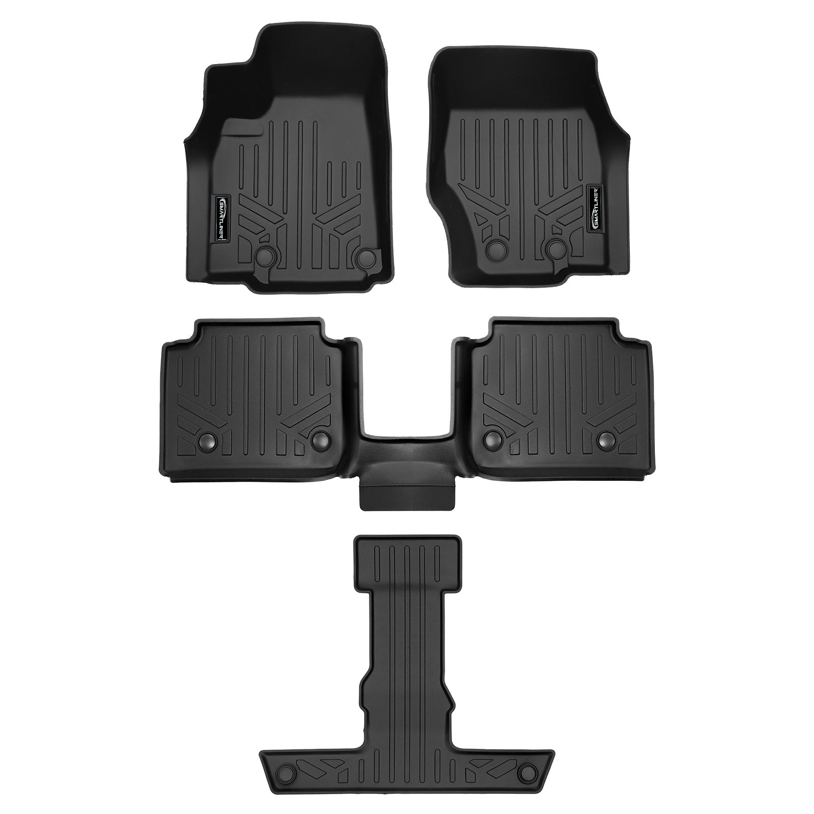 SMARTLINER 2021 - 2025 Jeep Grand Cherokee L 6 Passenger Custom Fit Floor Liners - 1st, 2nd & 3rd Rows - No Console