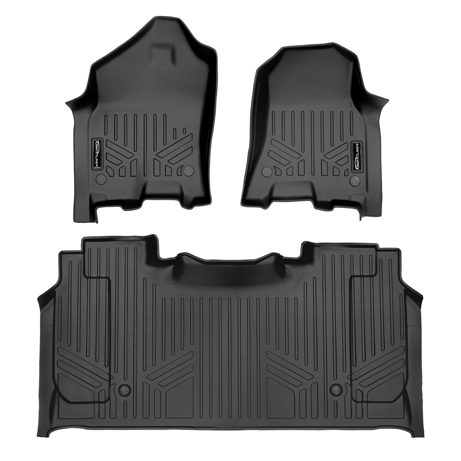 SMARTLINER 2019 - 2024 Ram 1500 Crew Cab Custom Fit Floor Liners - 1st & 2nd Rows - No Hump - W/ Storage