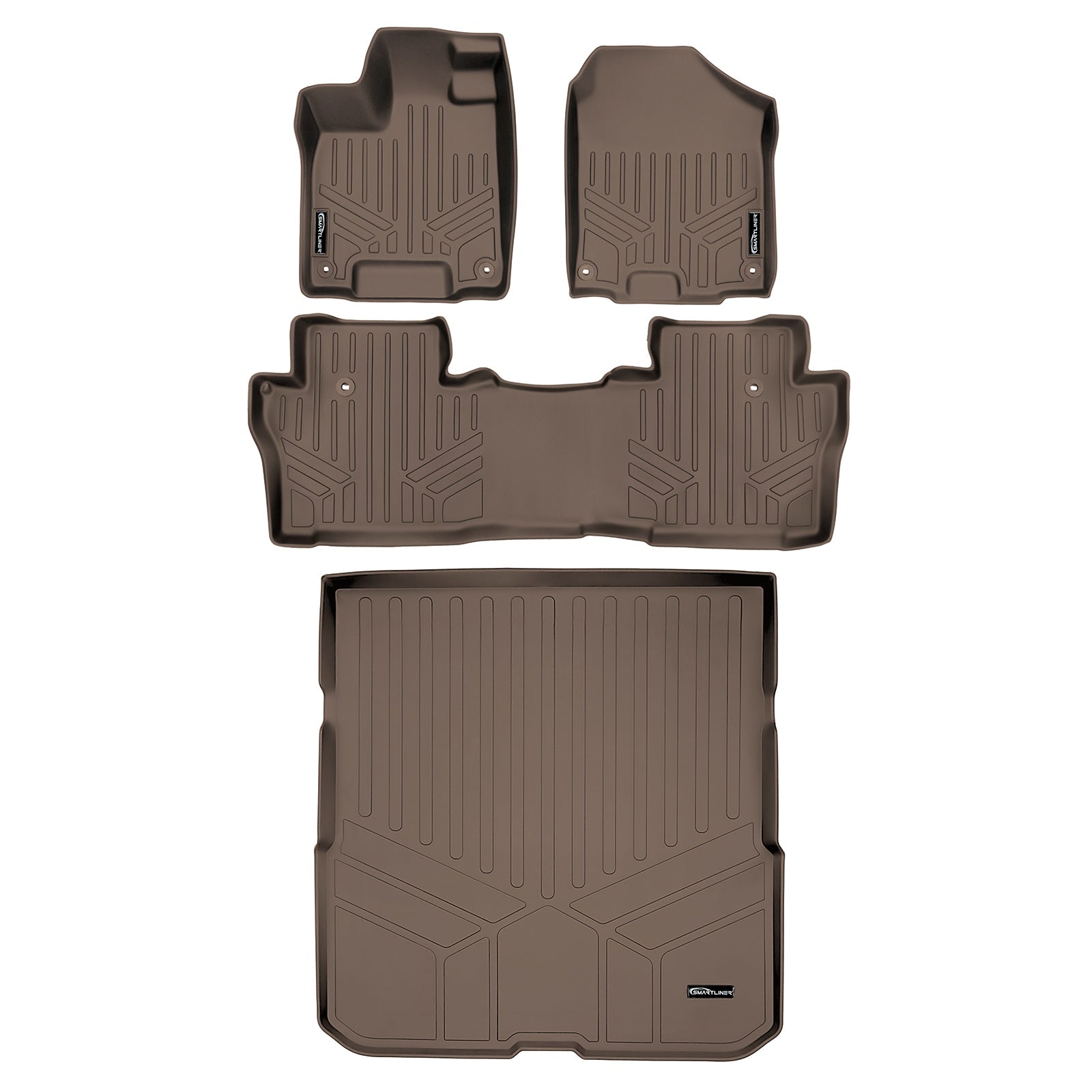 SMARTLINER 2016 - 2022 Honda Pilot 7 Passenger and 8 Passenger Custom Fit Floor Liners - 1st, 2nd & 3rd Rows