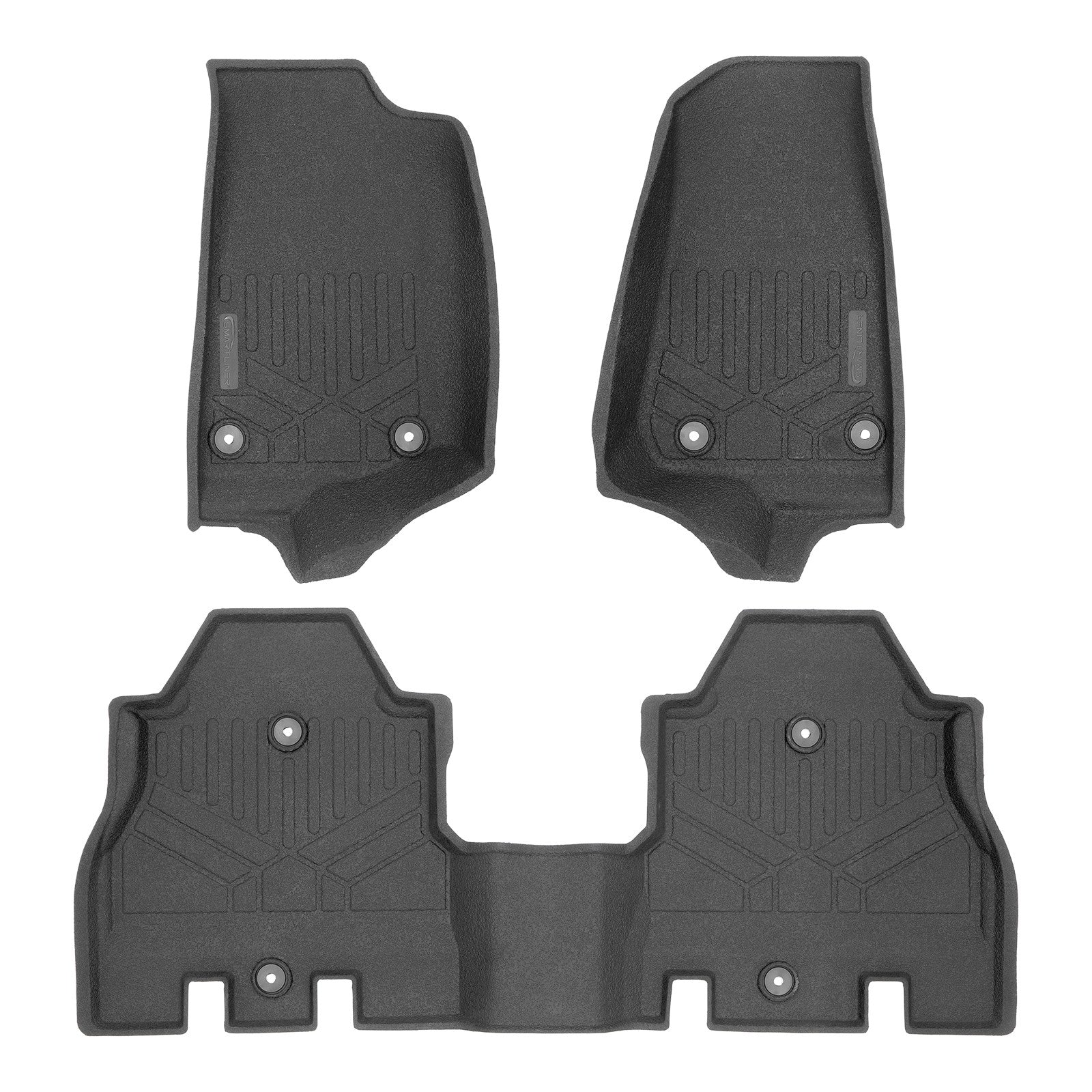 SMARTLINER 2018 - 2018 Jeep Wrangler 4 Door and Unlimited and JL Custom Fit Floor Liners - 1st & 2nd Rows - Rubber Liner