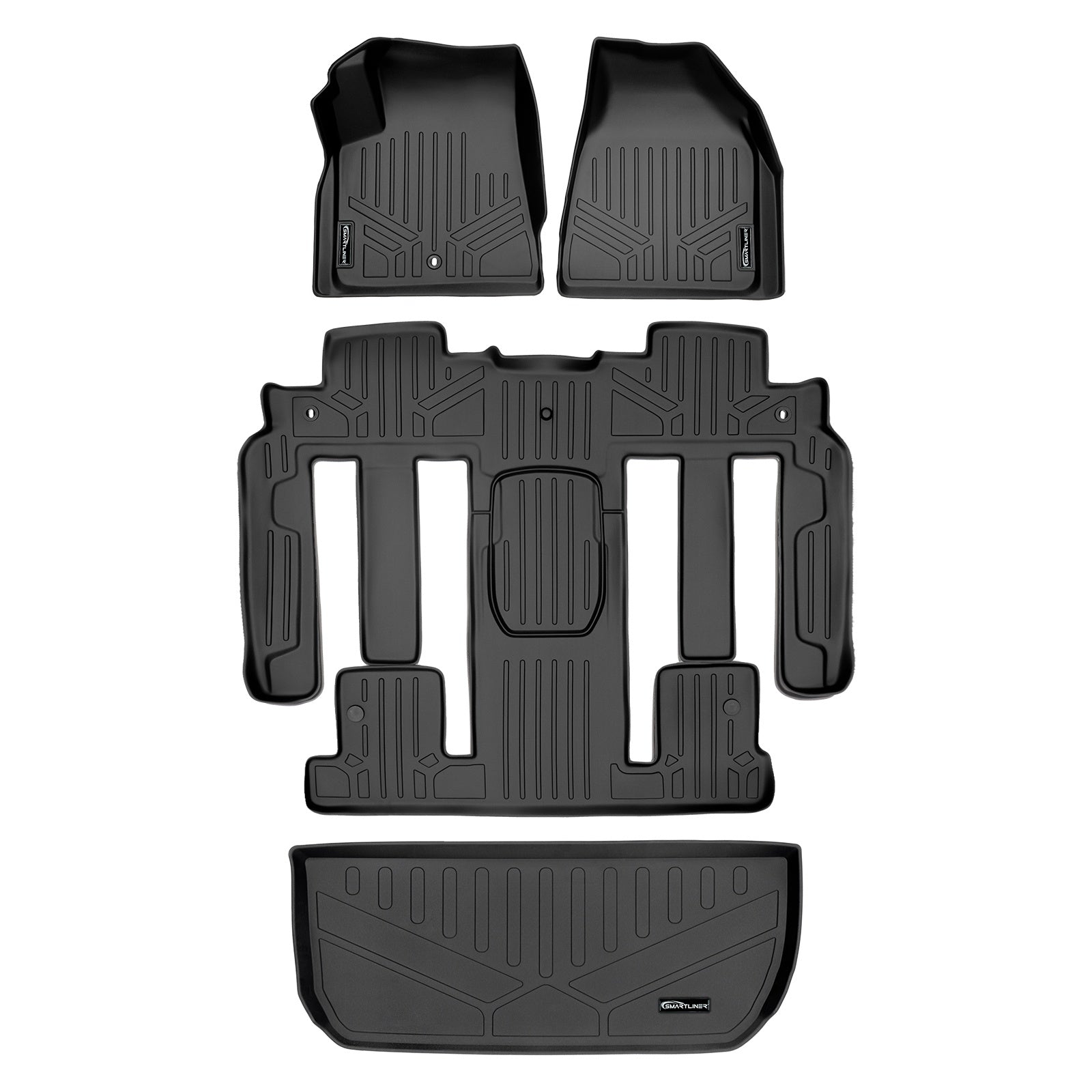 SMARTLINER 2011 - 2017 Chevrolet Traverse 7 Passenger Custom Fit Floor Liners - 1st, 2nd, 3rd & 4th Rows