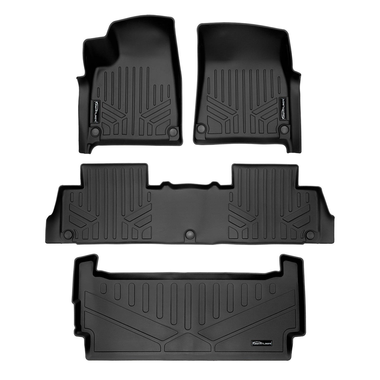 SMARTLINER 2022 - 2024 Rivian R1S 7 Passenger and SUV Custom Fit Floor Liners - 1st, 2nd & 3rd Rows