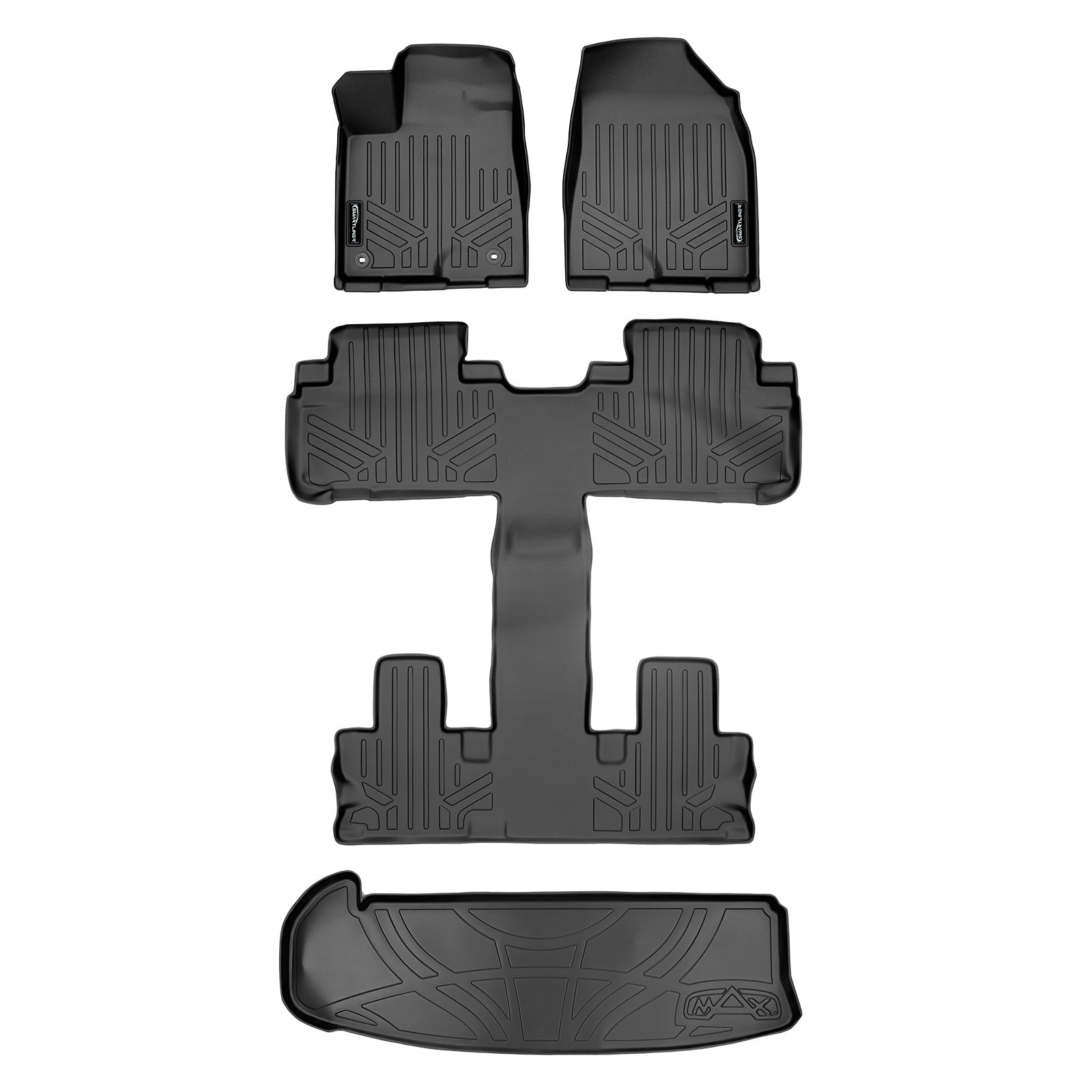SMARTLINER 2014 - 2019 Toyota Highlander 7 Passenger Custom Fit Floor Liners - 1st, 2nd, 3rd & 4th Rows