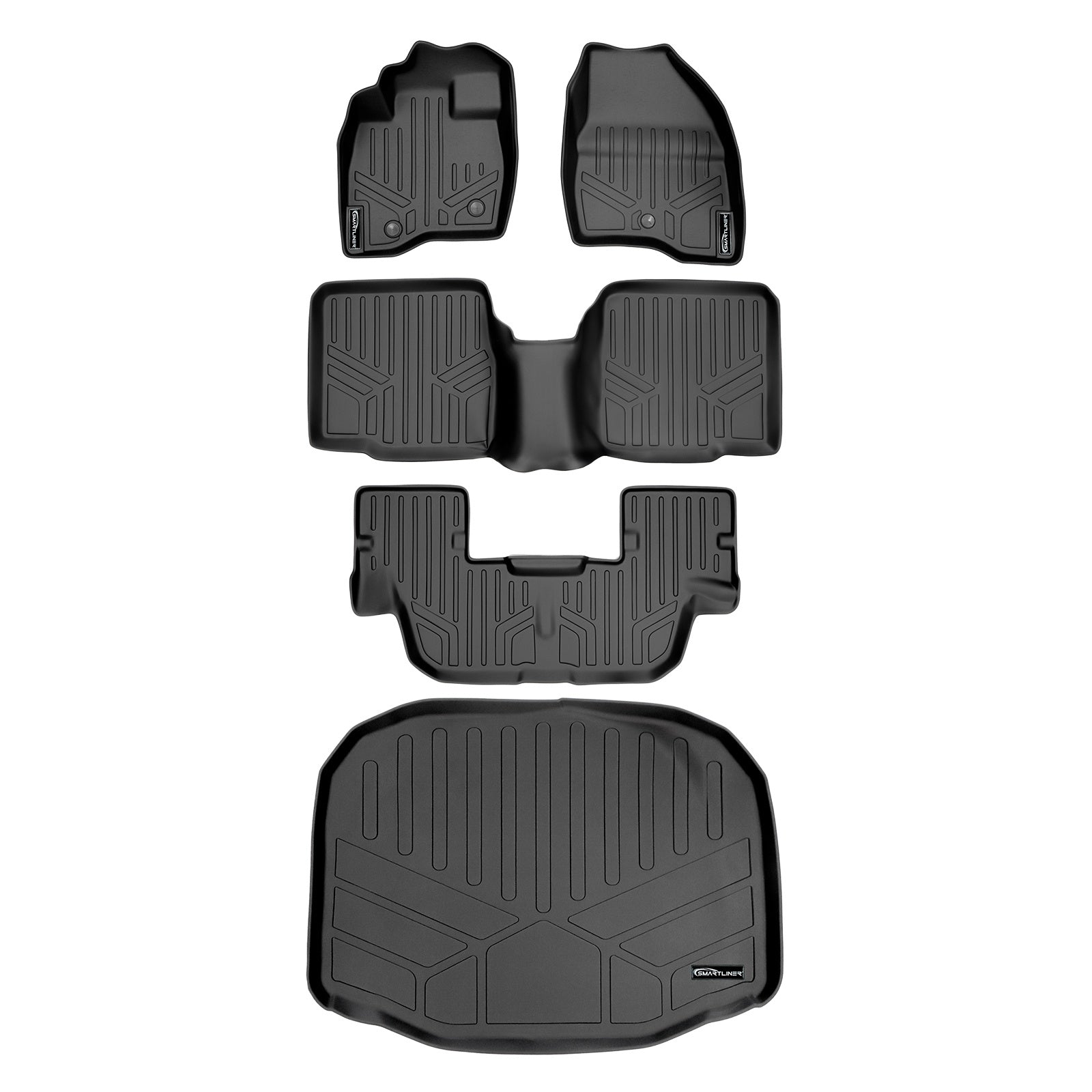 SMARTLINER 2011 - 2014 Ford Explorer 8 Passenger Custom Fit Floor Liners - 1st, 2nd, 3rd & 4th Rows