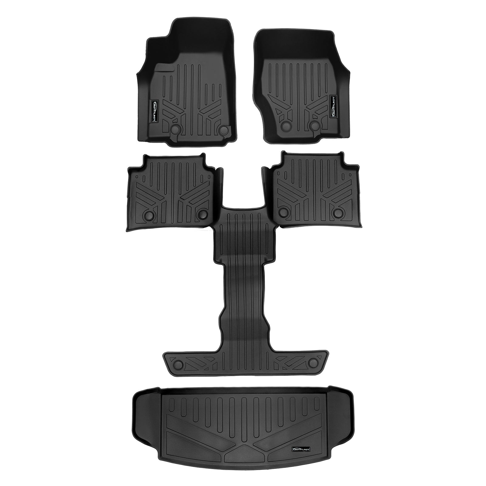 SMARTLINER 2021 - 2025 Jeep Grand Cherokee L 6 Passenger Custom Fit Floor Liners - 1st, 2nd, 3rd & 4th Rows