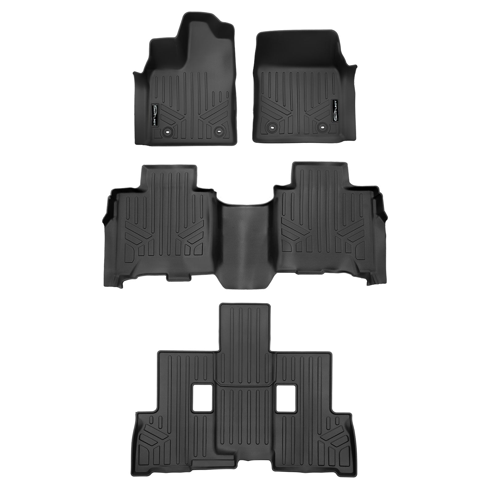 SMARTLINER 2023 - 2025 Toyota Sequoia 7 Passenger and 8 Passenger Custom Fit Floor Liners - 1st, 2nd & 3rd Rows
