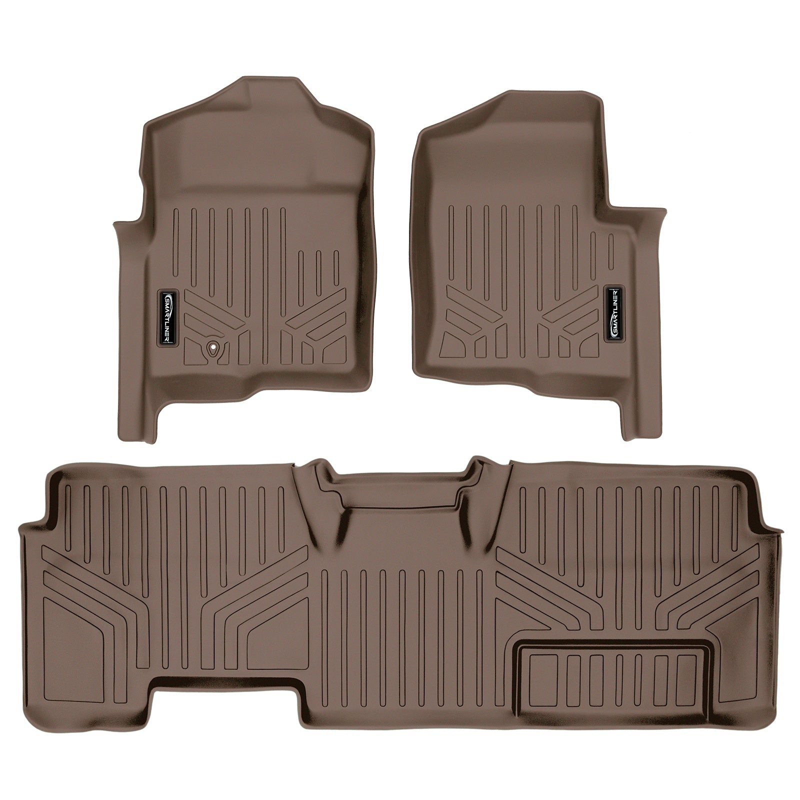 SMARTLINER 2009 - 2010 Ford F-150 Super Cab Custom Fit Floor Liners - 1st & 2nd Rows - Over Hump