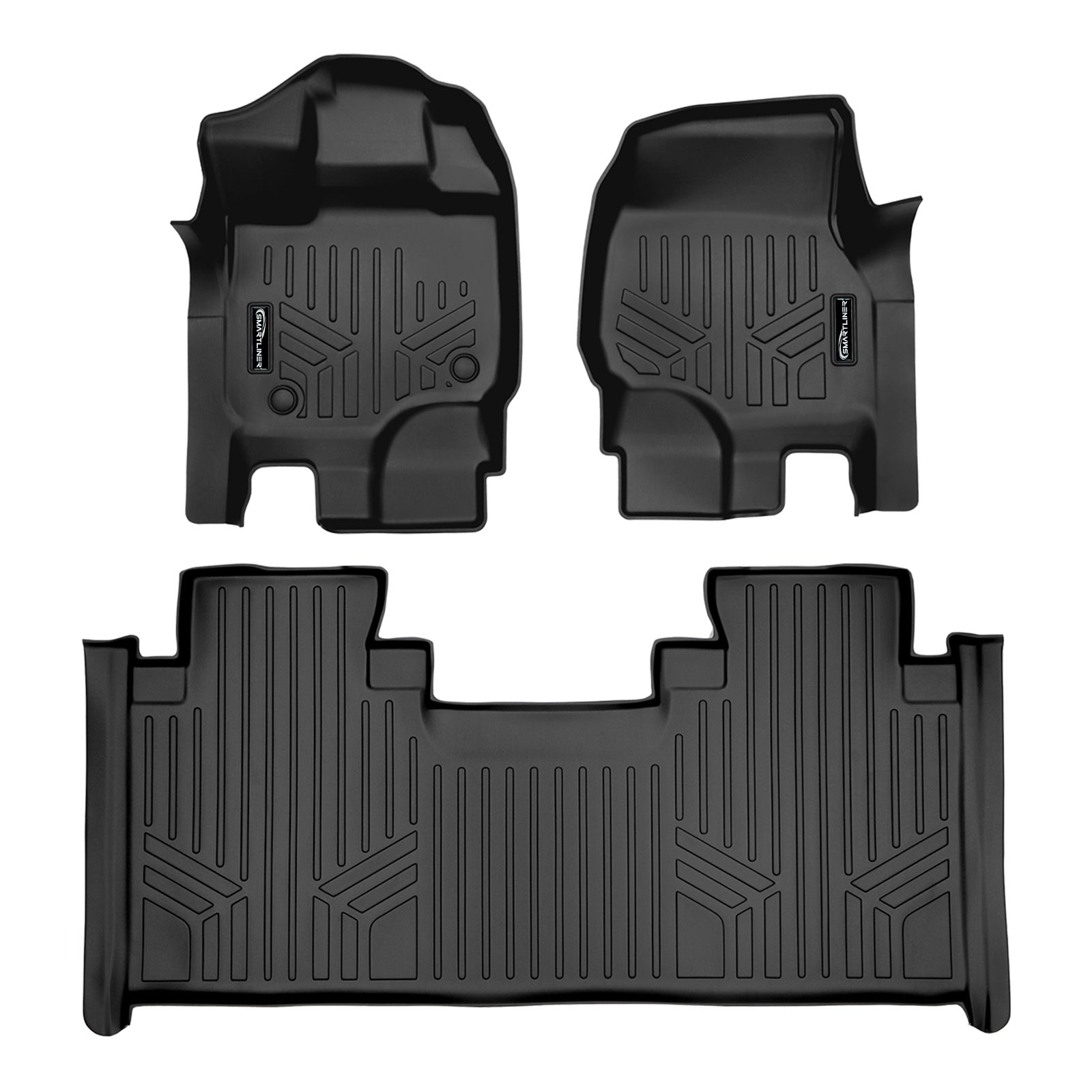 SMARTLINER 2015 - 2025 Ford F-150 Super Cab Custom Fit Floor Liners - 1st & 2nd Rows - Bench