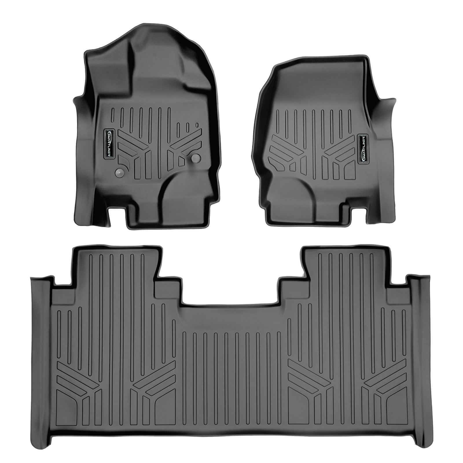 SMARTLINER 2015 - 2025 Ford F-150 Super Cab Custom Fit Floor Liners - 1st & 2nd Rows - Bench
