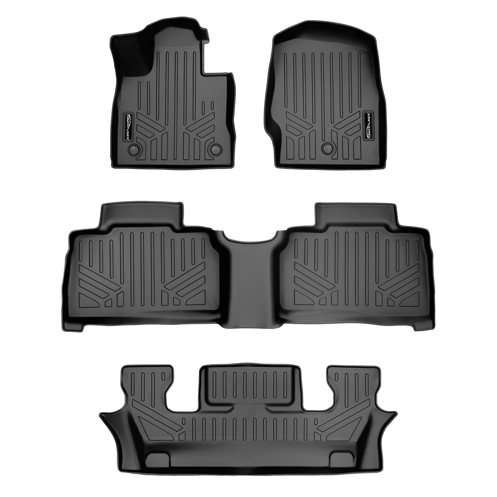 SMARTLINER 2020 - 2025 Ford Explorer 6 Passenger Custom Fit Floor Liners - 1st, 2nd & 3rd Rows