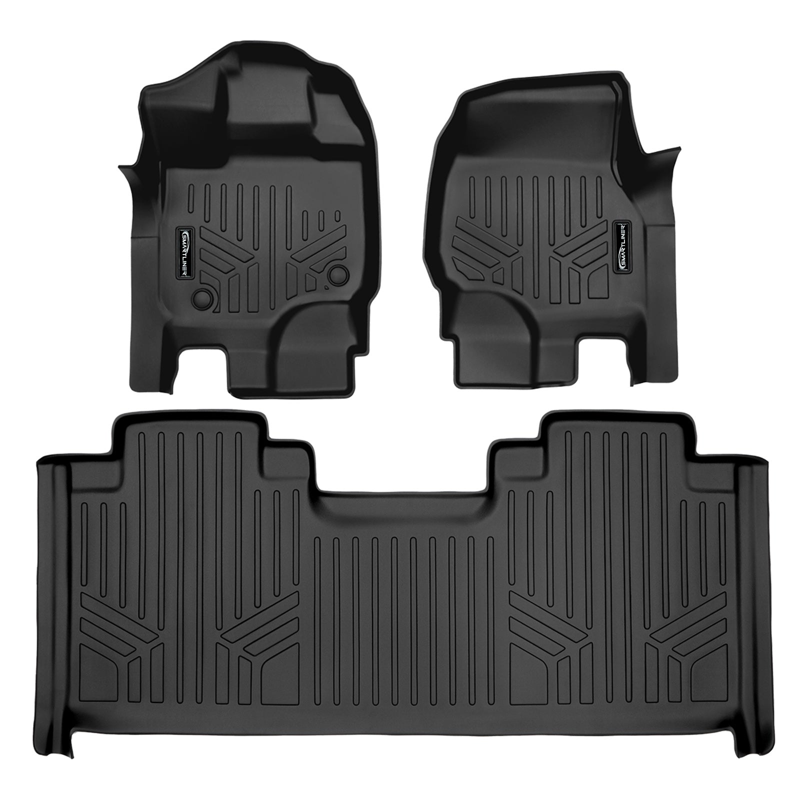 SMARTLINER 2015 - 2025 Ford F-150 Super Cab Custom Fit Floor Liners - 1st & 2nd Rows - Bucket