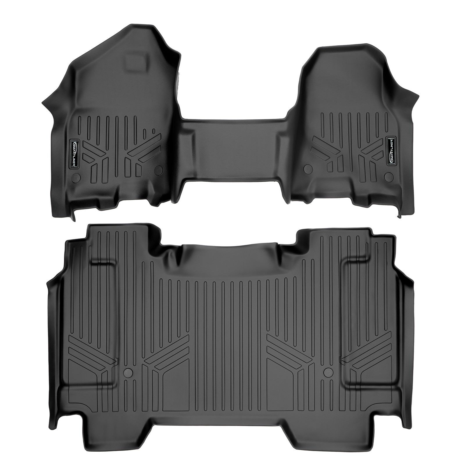 SMARTLINER 2019 - 2024 Ram 1500 Crew Cab Custom Fit Floor Liners - 1st & 2nd Rows - Bench - Over Hump - No Storage