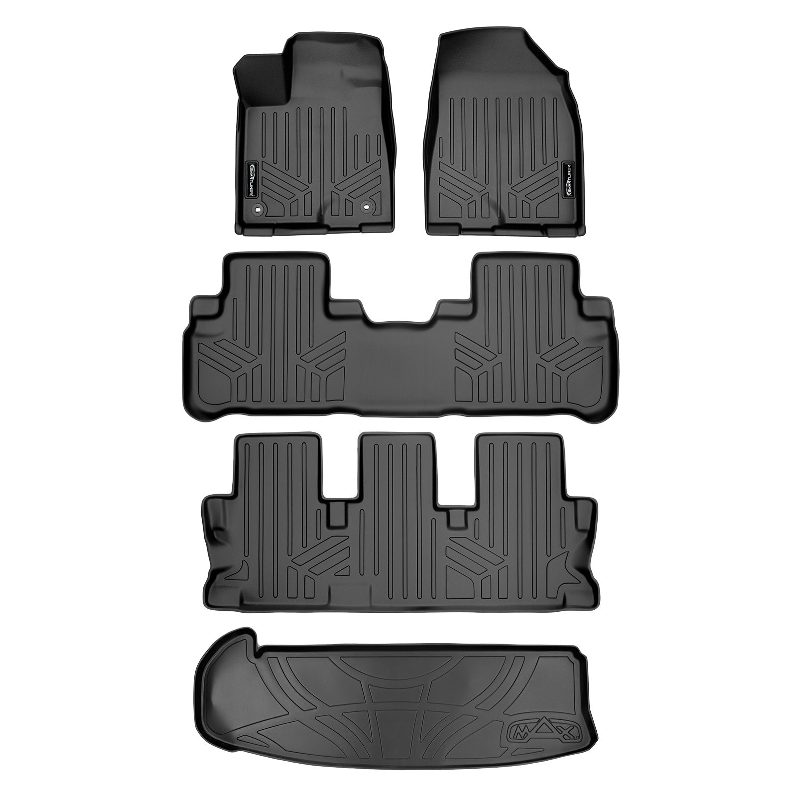 SMARTLINER 2014 - 2019 Toyota Highlander All Configurations Custom Fit Floor Liners - 1st, 2nd, 3rd & 4th Rows - Bench