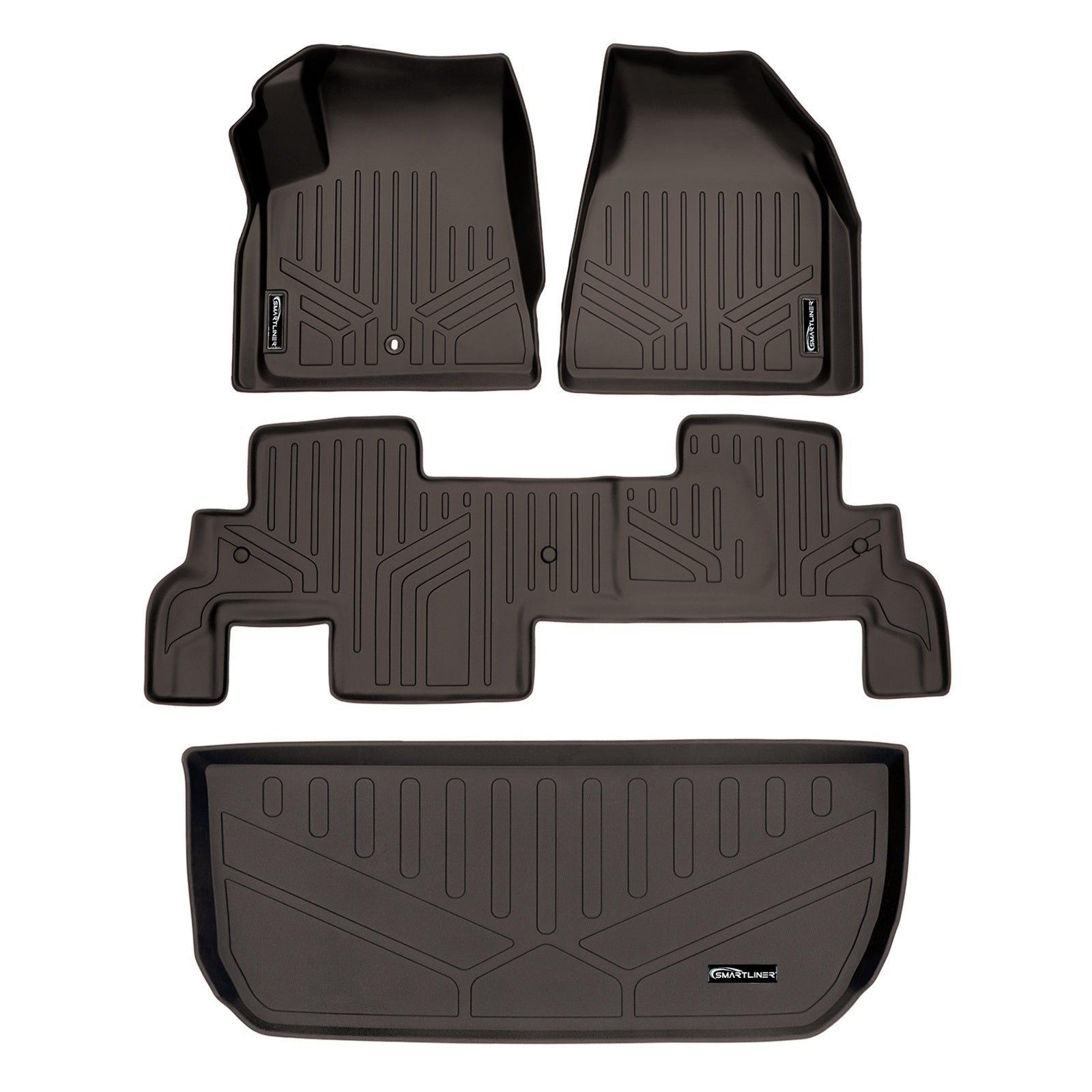 SMARTLINER 2011 - 2017 Chevrolet Traverse 8 Passenger Custom Fit Floor Liners - 1st, 2nd & 3rd Rows - 3rd Seat Up