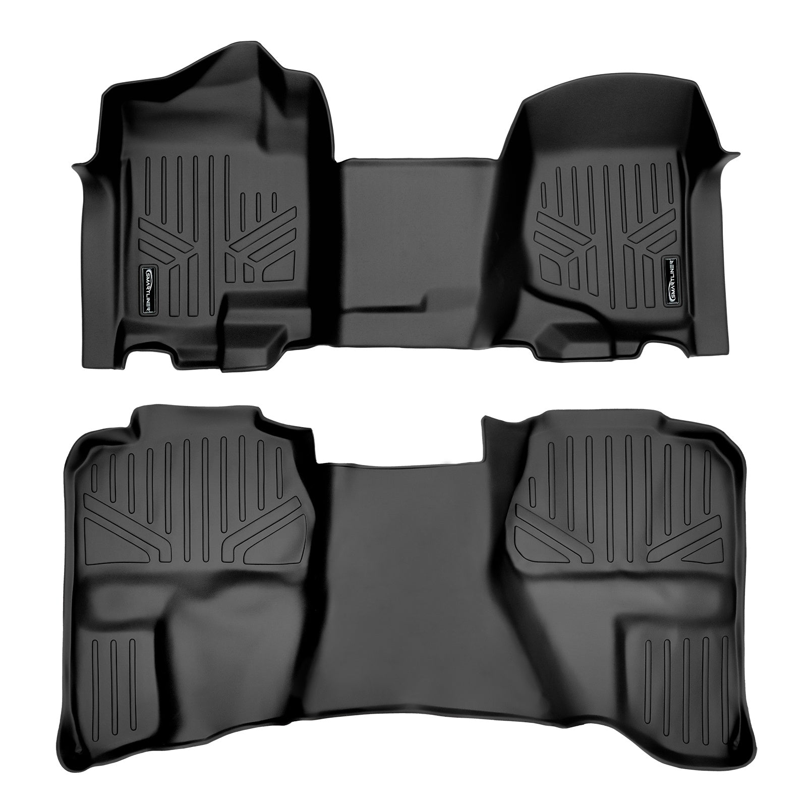 SMARTLINER 2007 - 2013 Chevrolet Silverado 3500 HD Double Cab Custom Fit Floor Liners - 1st & 2nd Rows - Over Hump